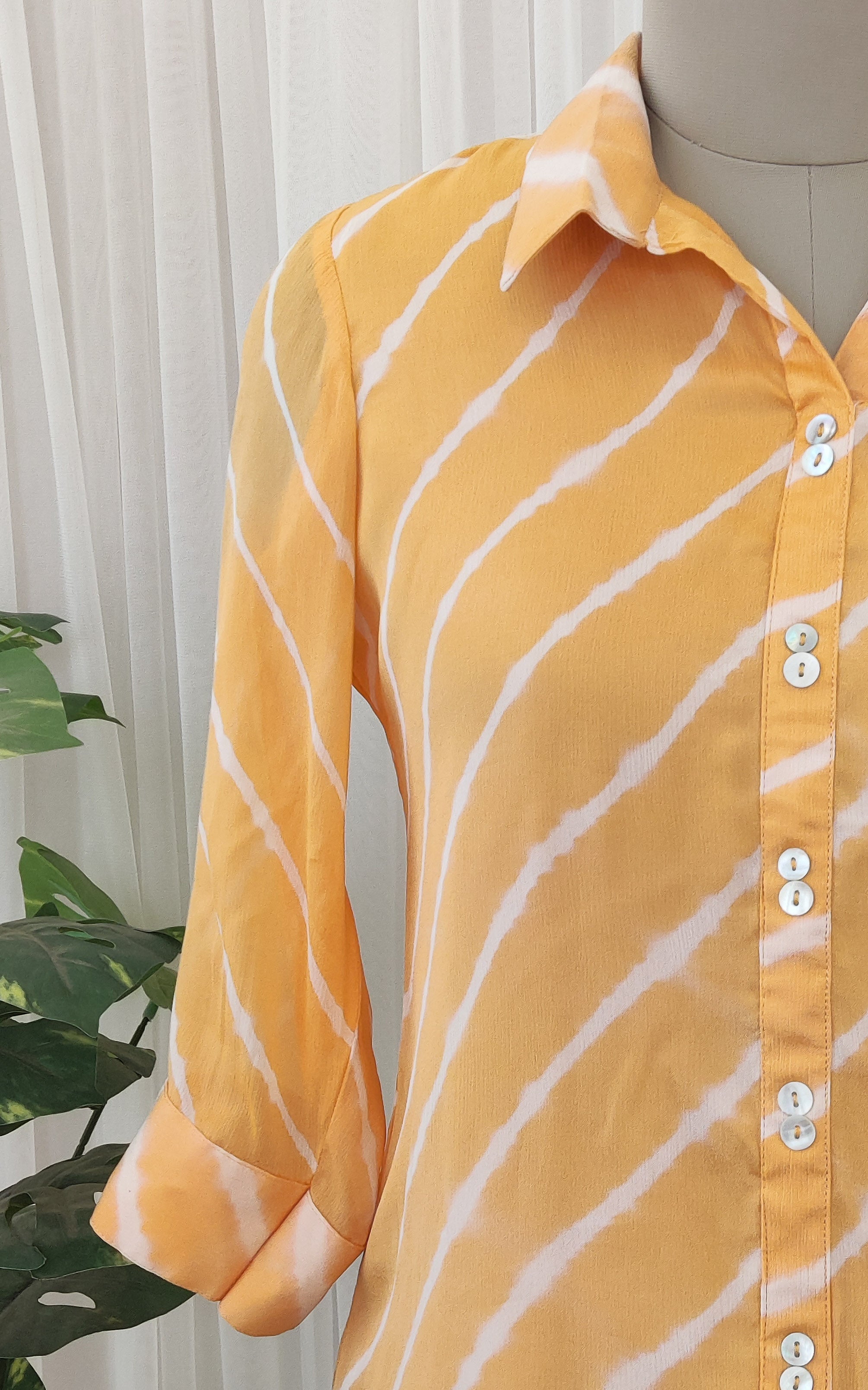 Mango Yellow Leheriya  Shirt