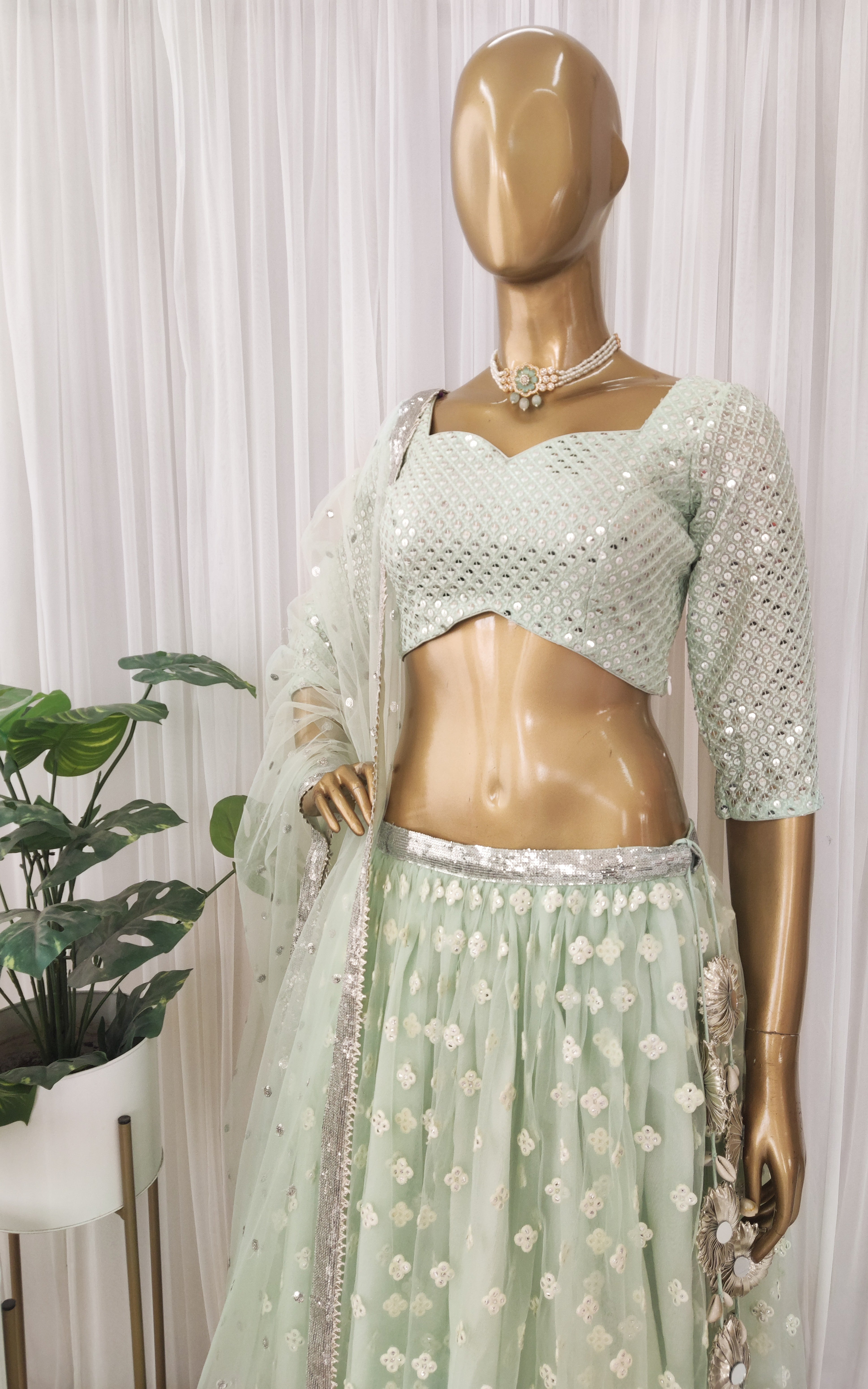 Olive Green Designer Lehenga - Jasmin Bhasin's choice – Aliyana Designer  Wear
