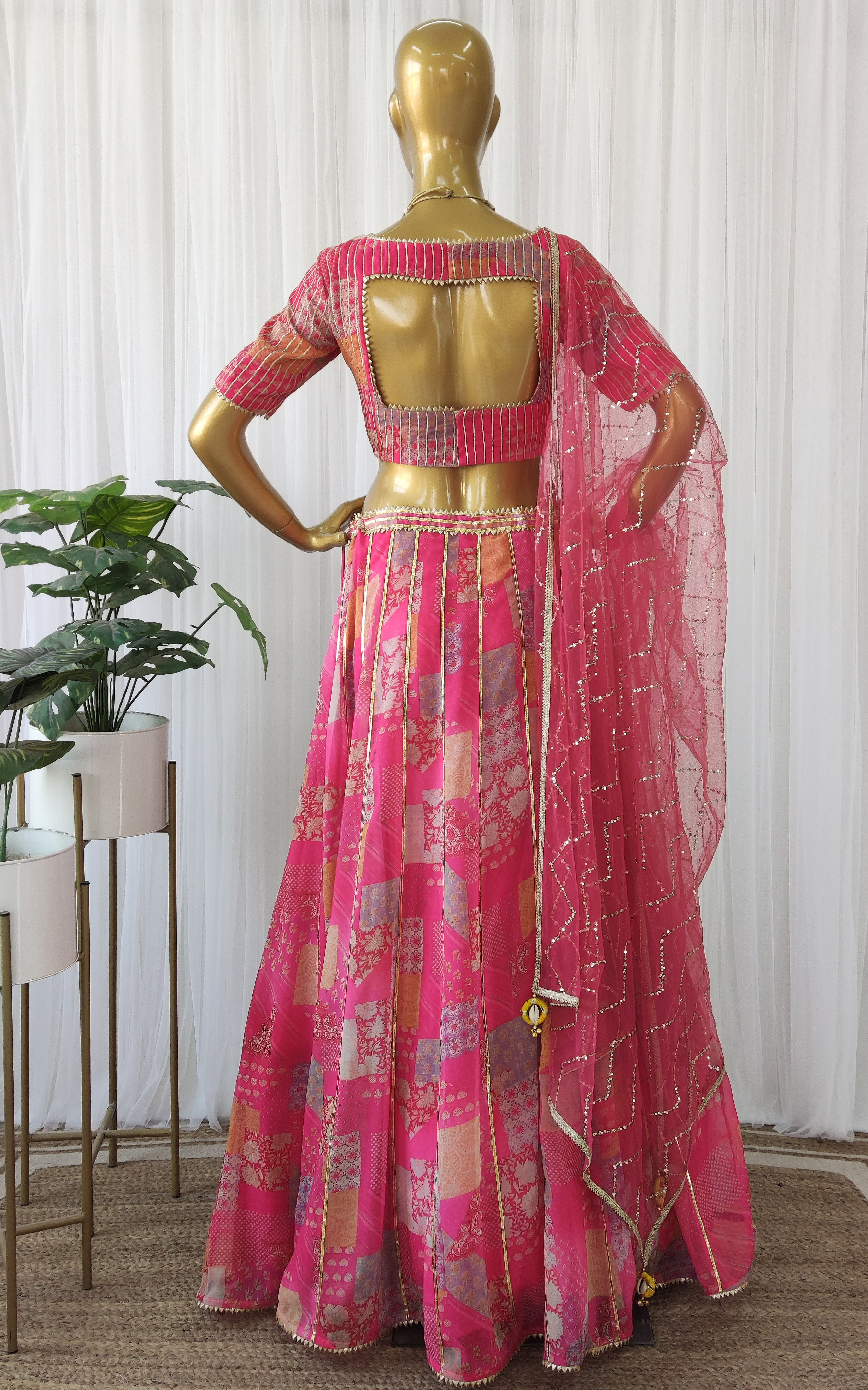 Pink Net Sequins Work Semi-Stitched Bridesmaid Lehenga-5749-CORAL – Mohi  fashion