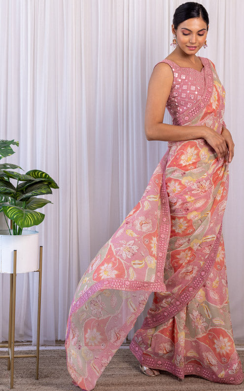 Georgette Silk Saree - Buy Georgette Silk Saree online at Best Prices in  India | Flipkart.com