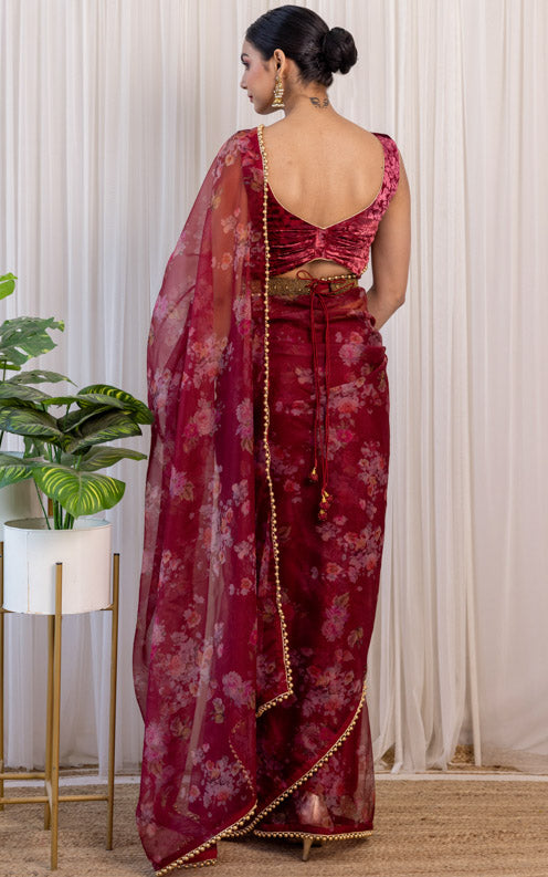 Floral Organza Saree