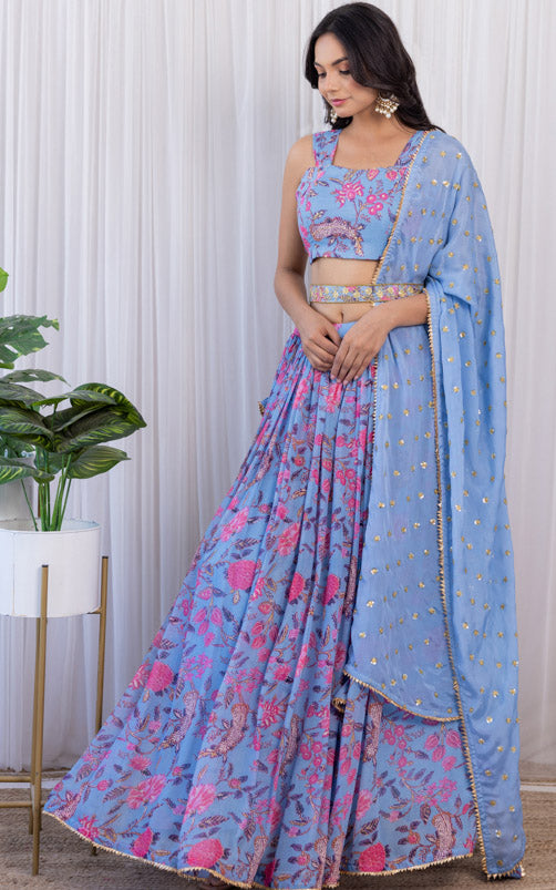 Buy Pink Soft Net Handwork Lehenga | Appelle Fashion