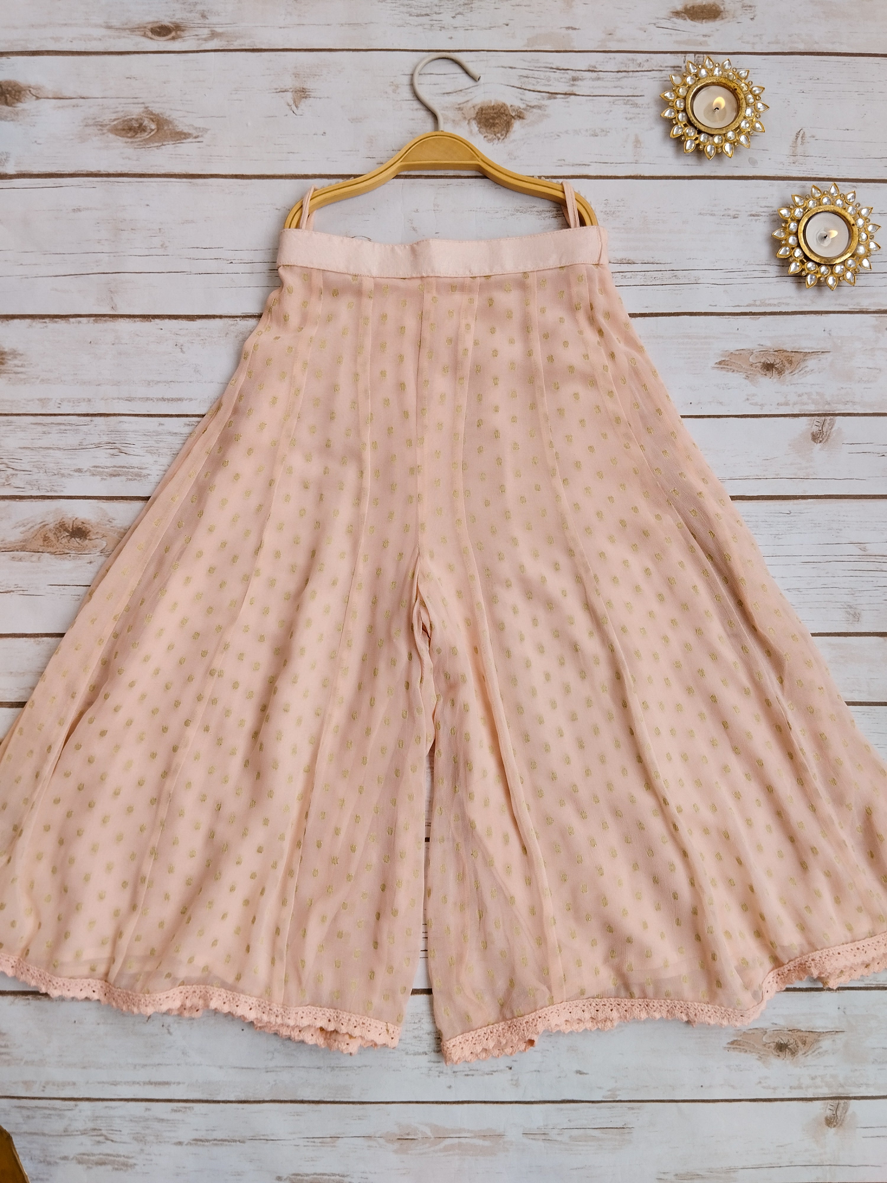 Baby Pink Georgette Kids Sharara Set