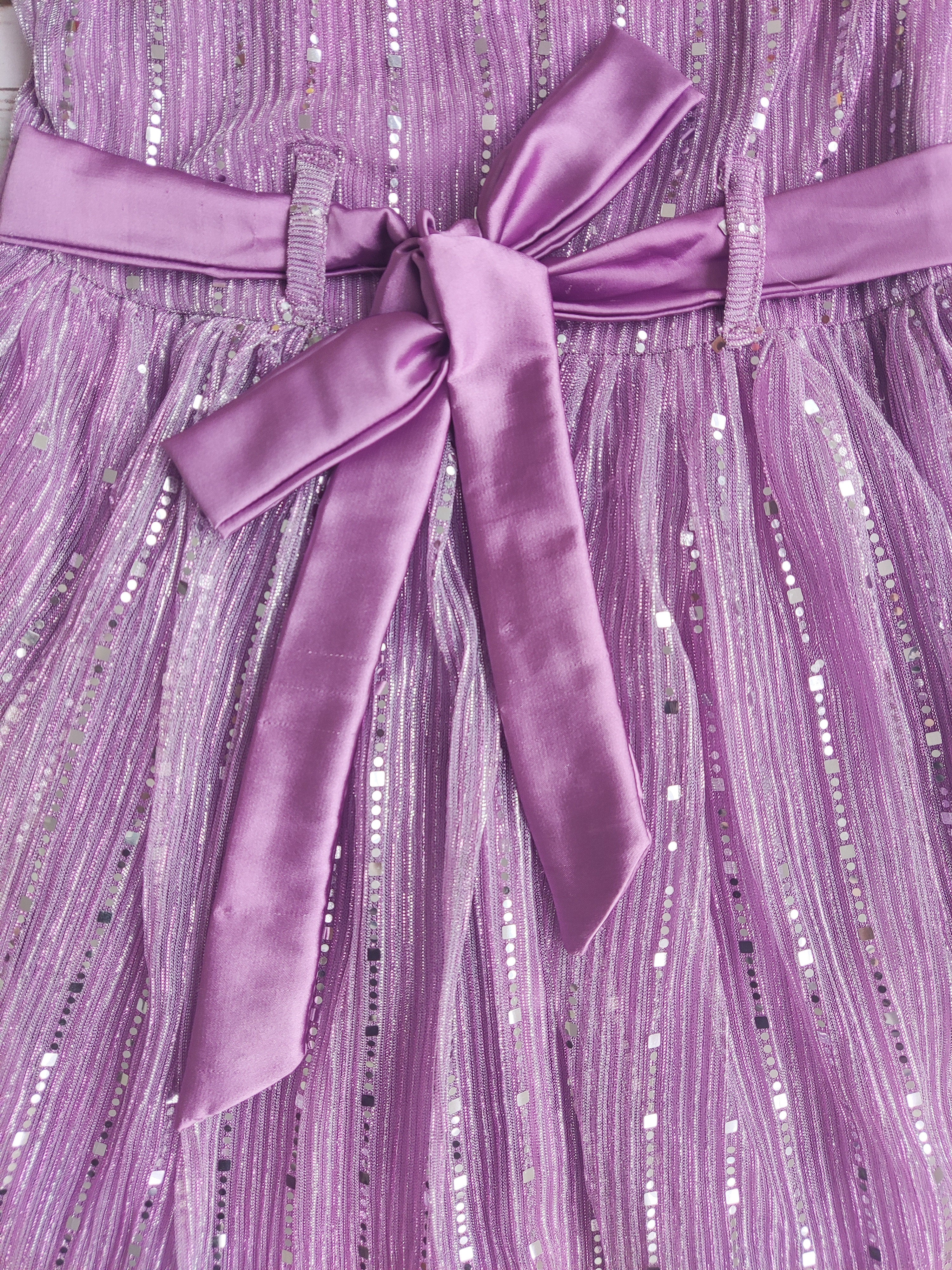 Lilac Shimmer Fabric Kids Dress