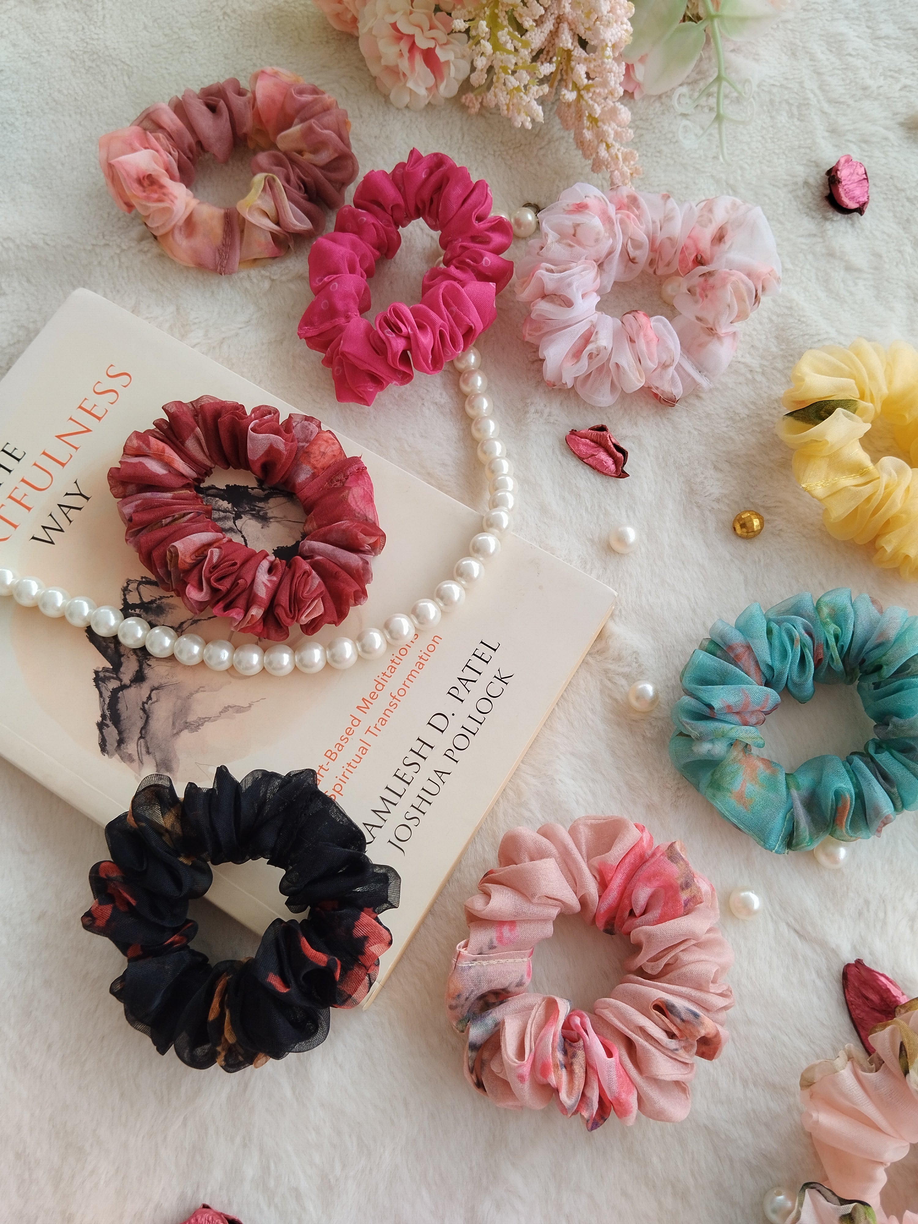 Regular Scrunchies Combo (Pack of 10-Assorted)