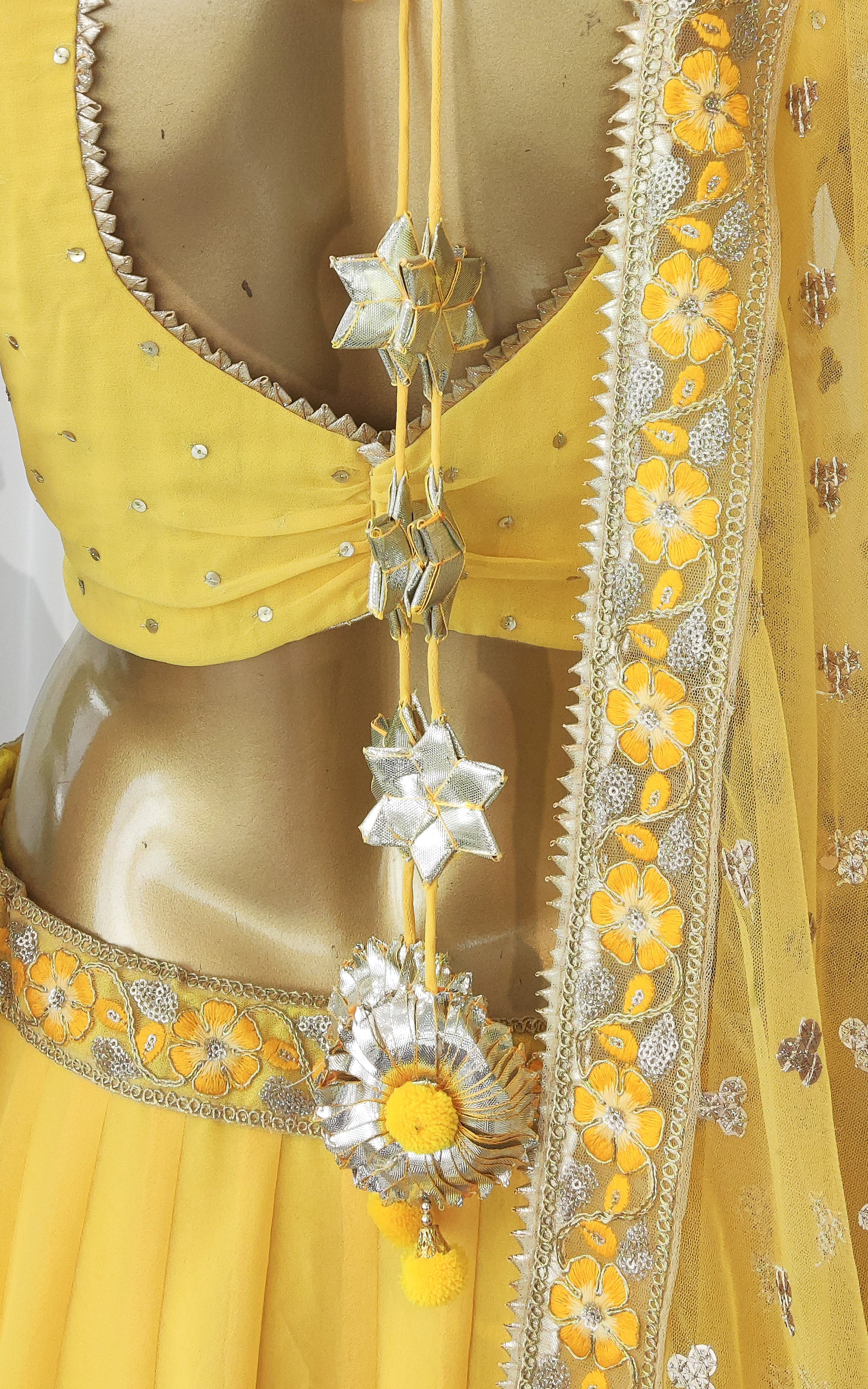 Yellow Sequinwork Lehenga