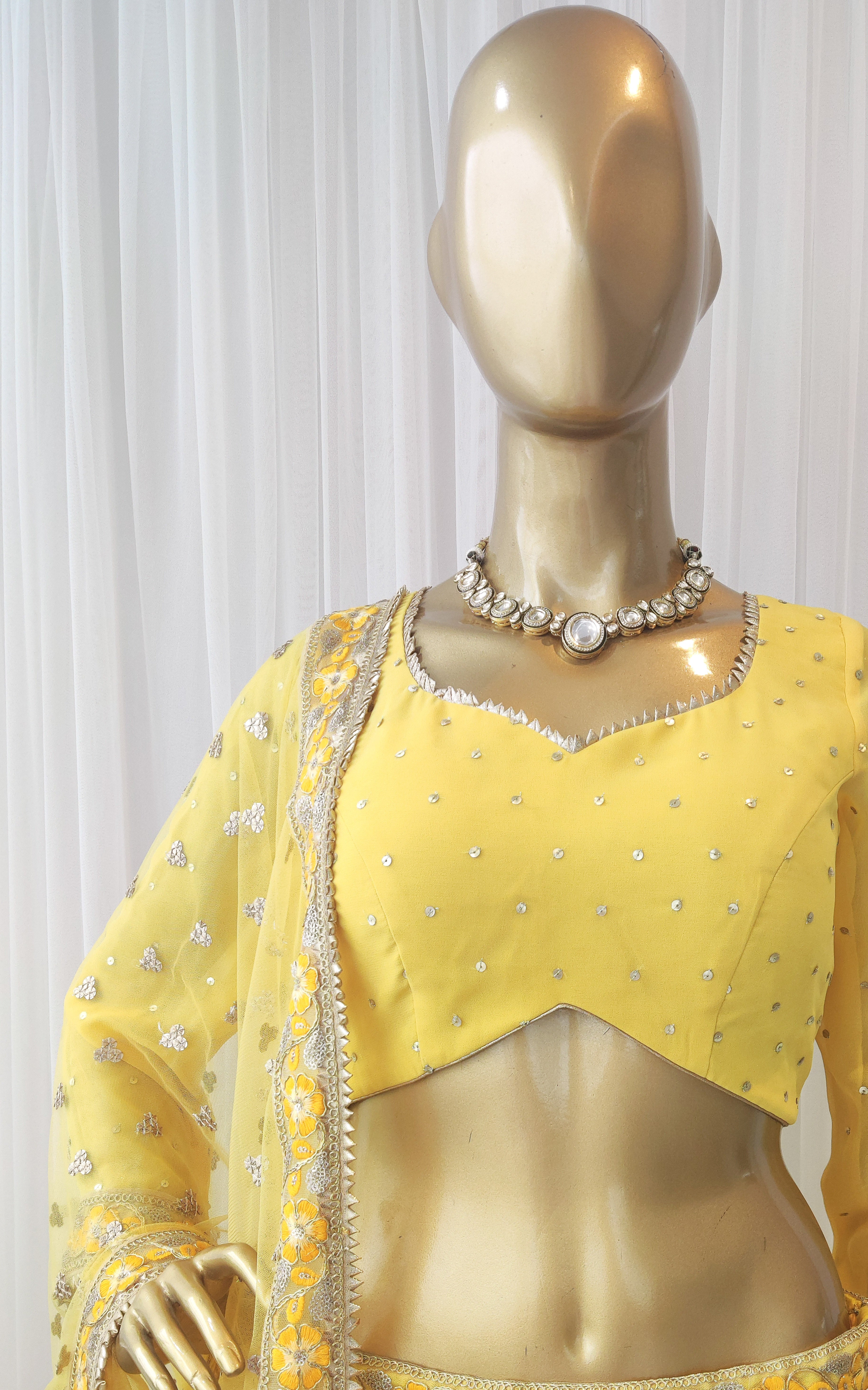 Yellow Sequinwork Lehenga