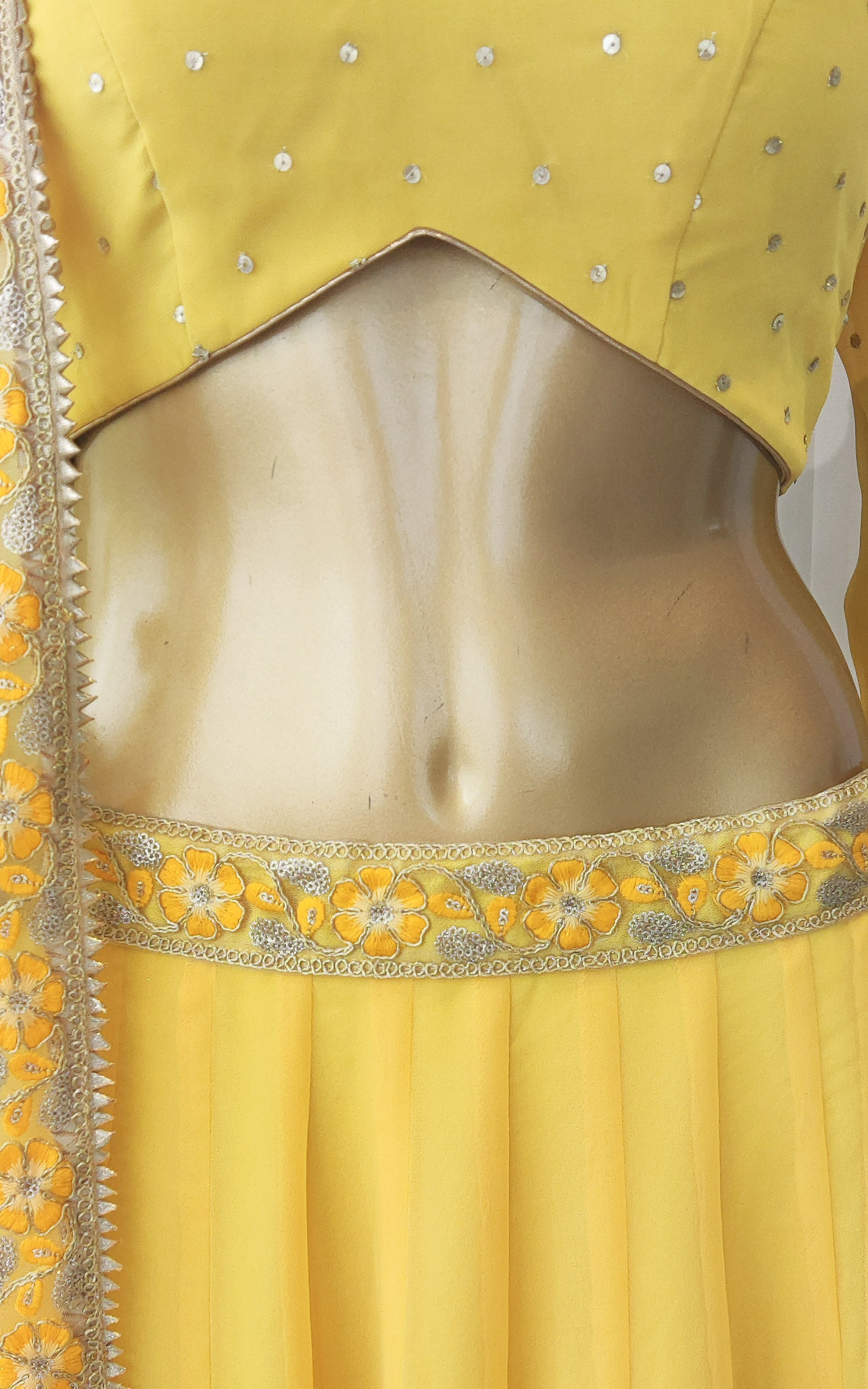 Yellow Sequinwork Lehenga