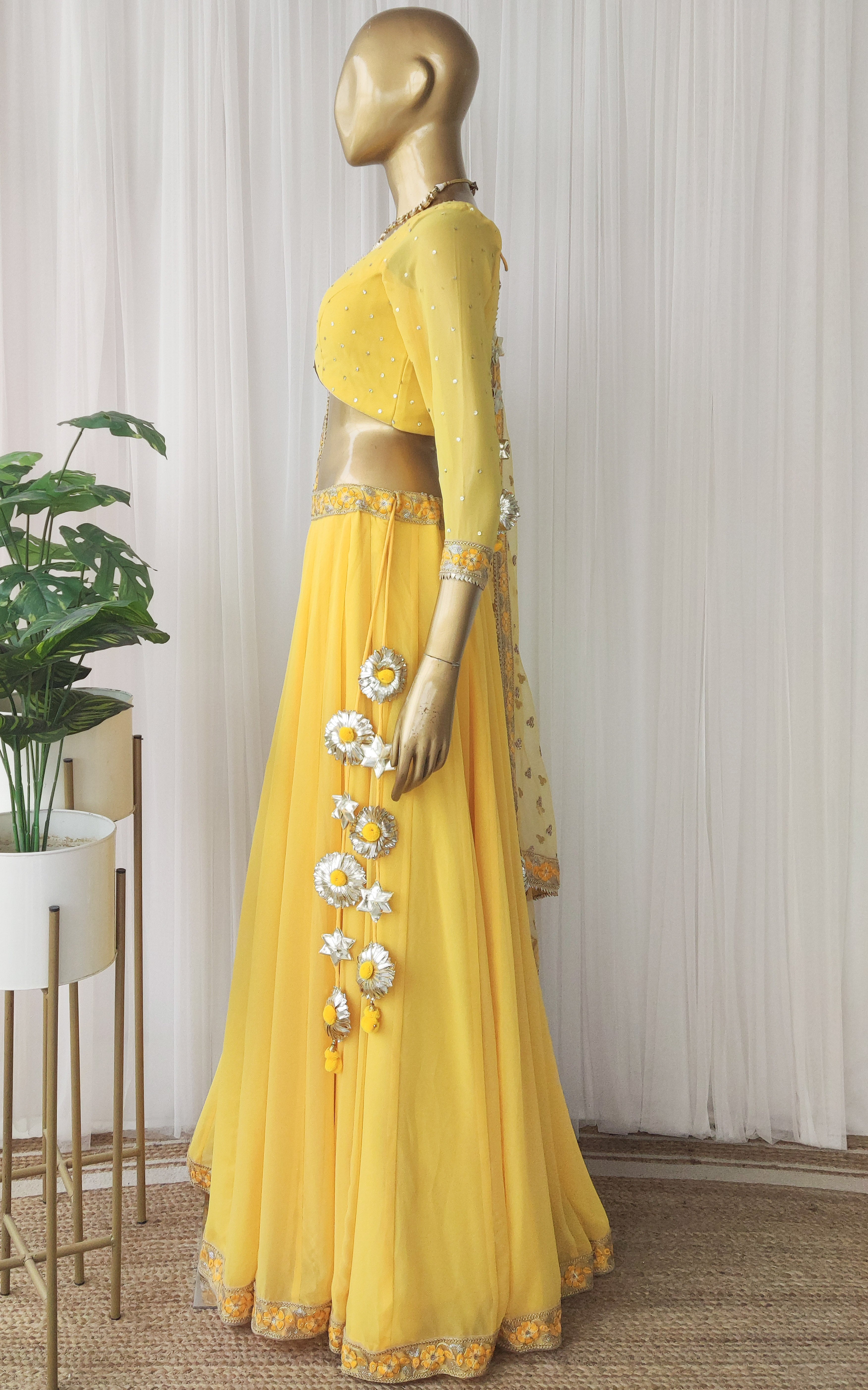 Yellow Sequinwork Lehenga