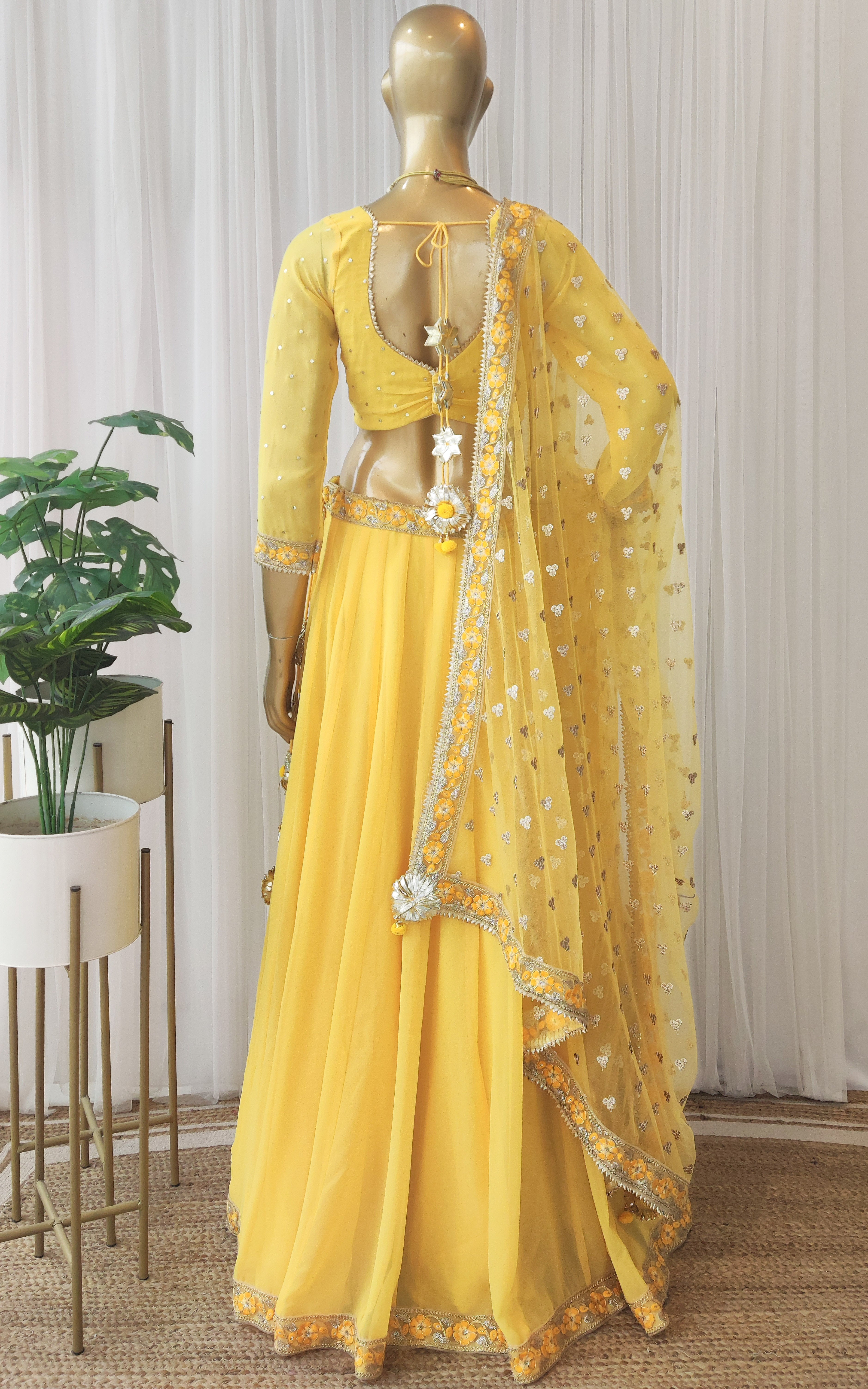 Yellow Sequinwork Lehenga