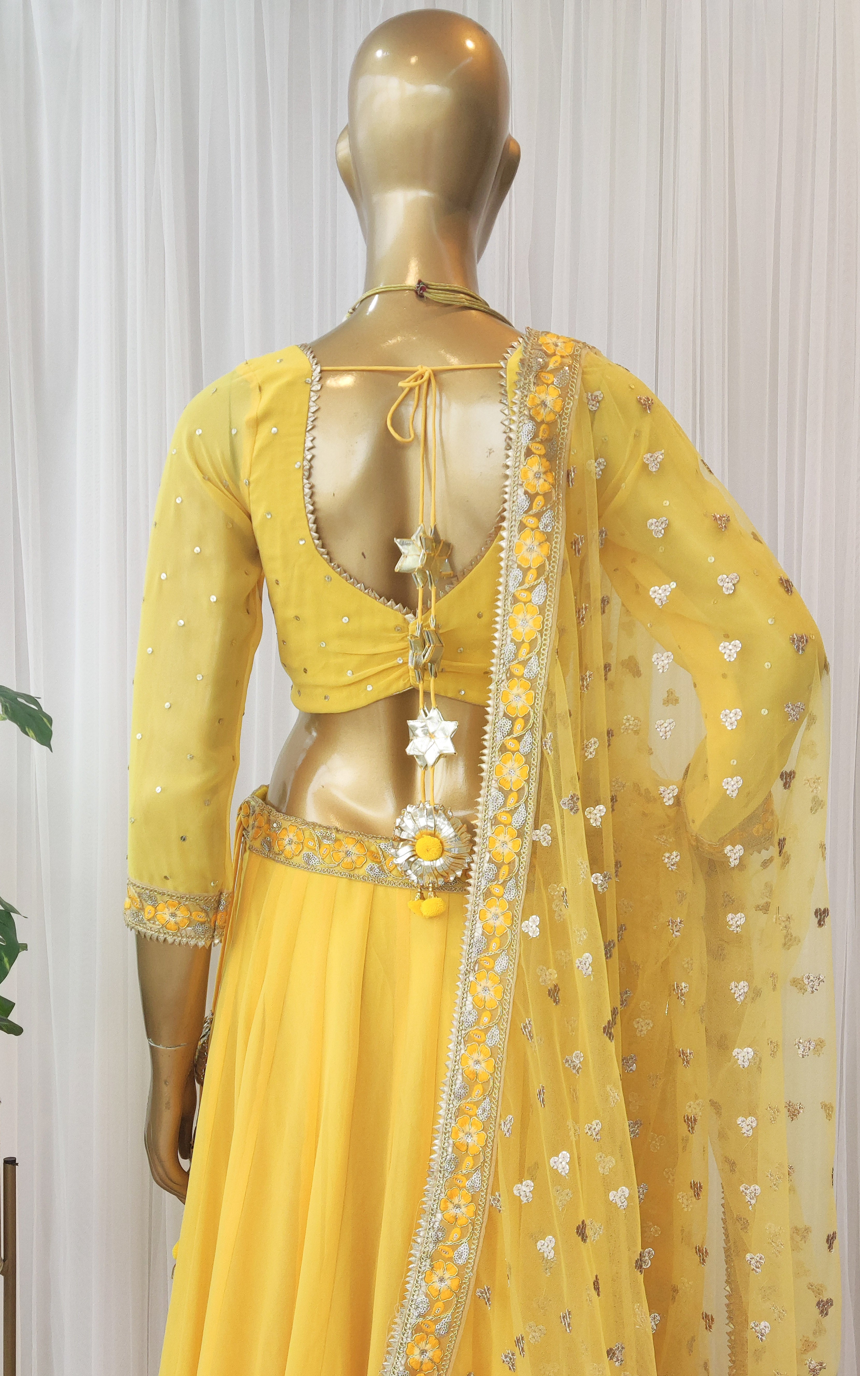 Yellow Sequinwork Lehenga