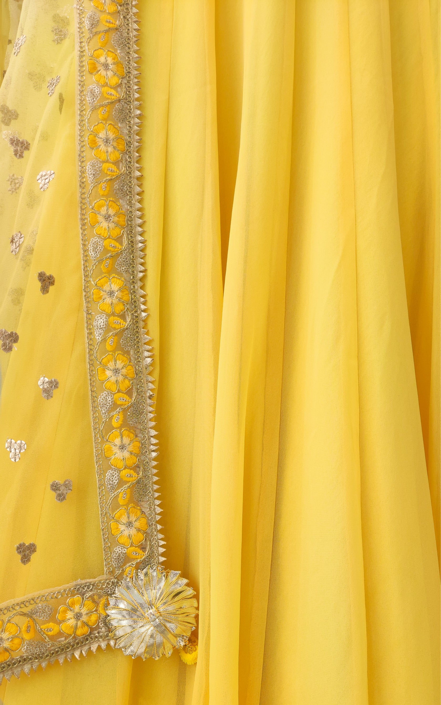 Yellow Sequinwork Lehenga