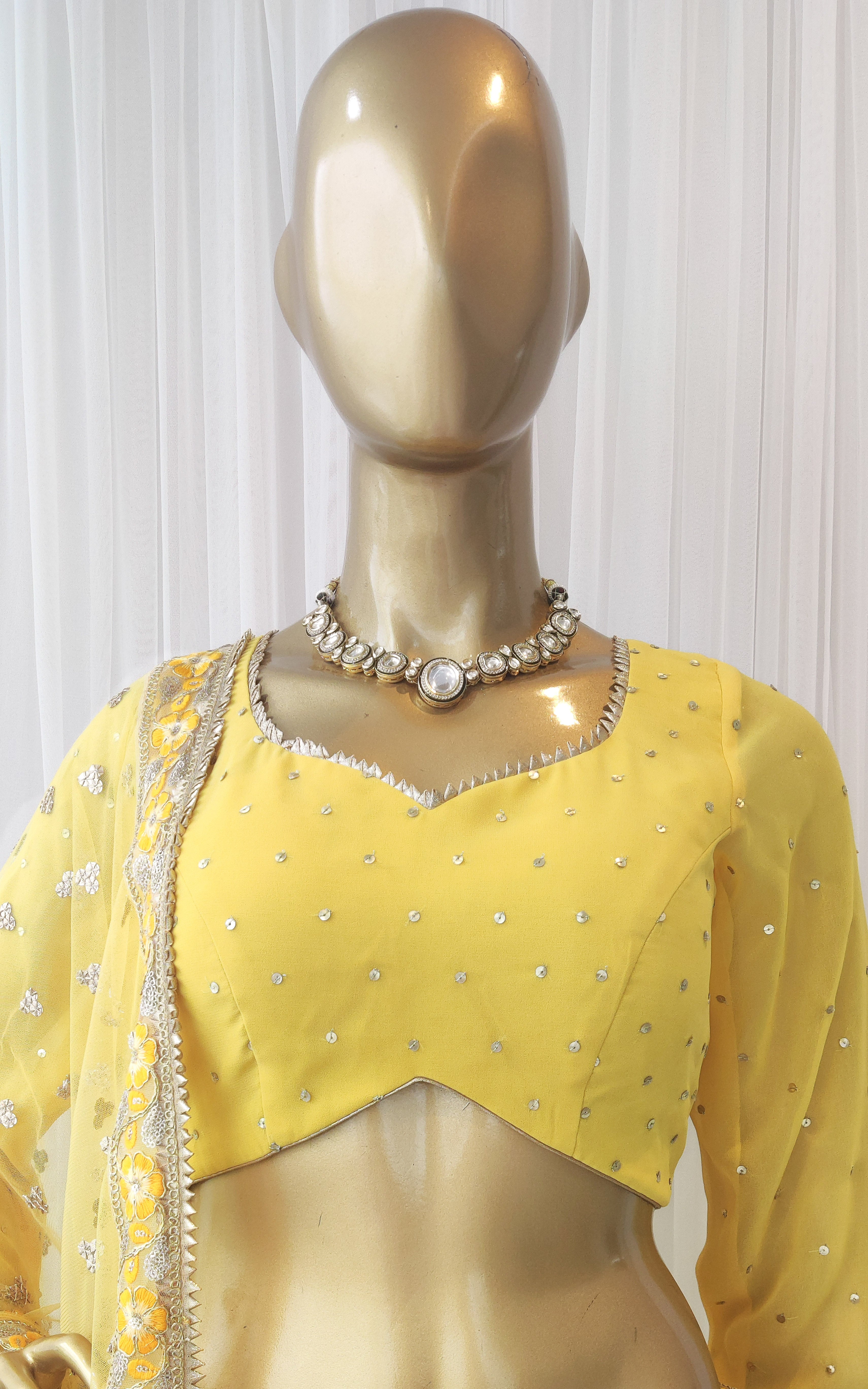 Yellow Sequinwork Lehenga