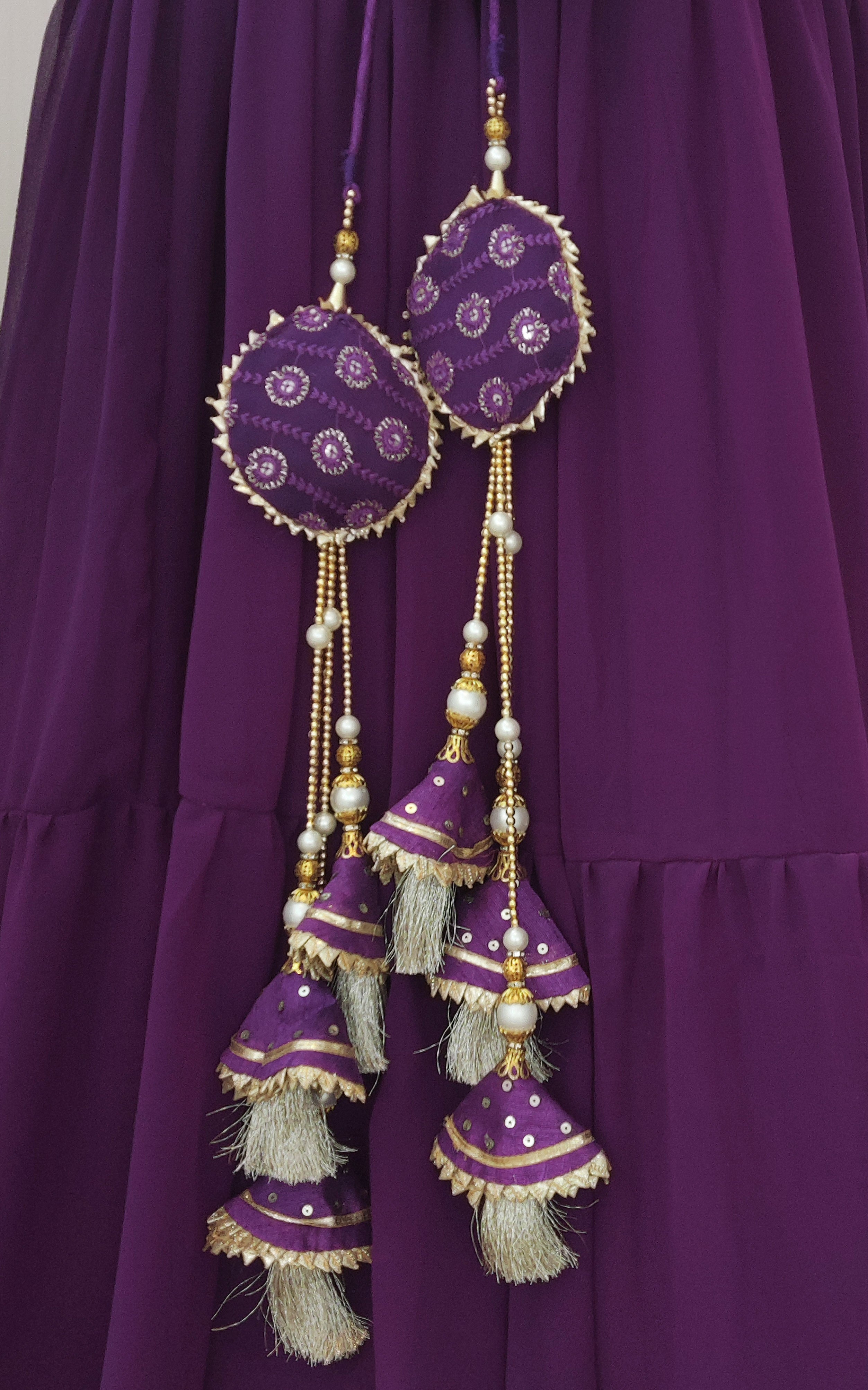 Purple Sequinwork Georgette Lehenga