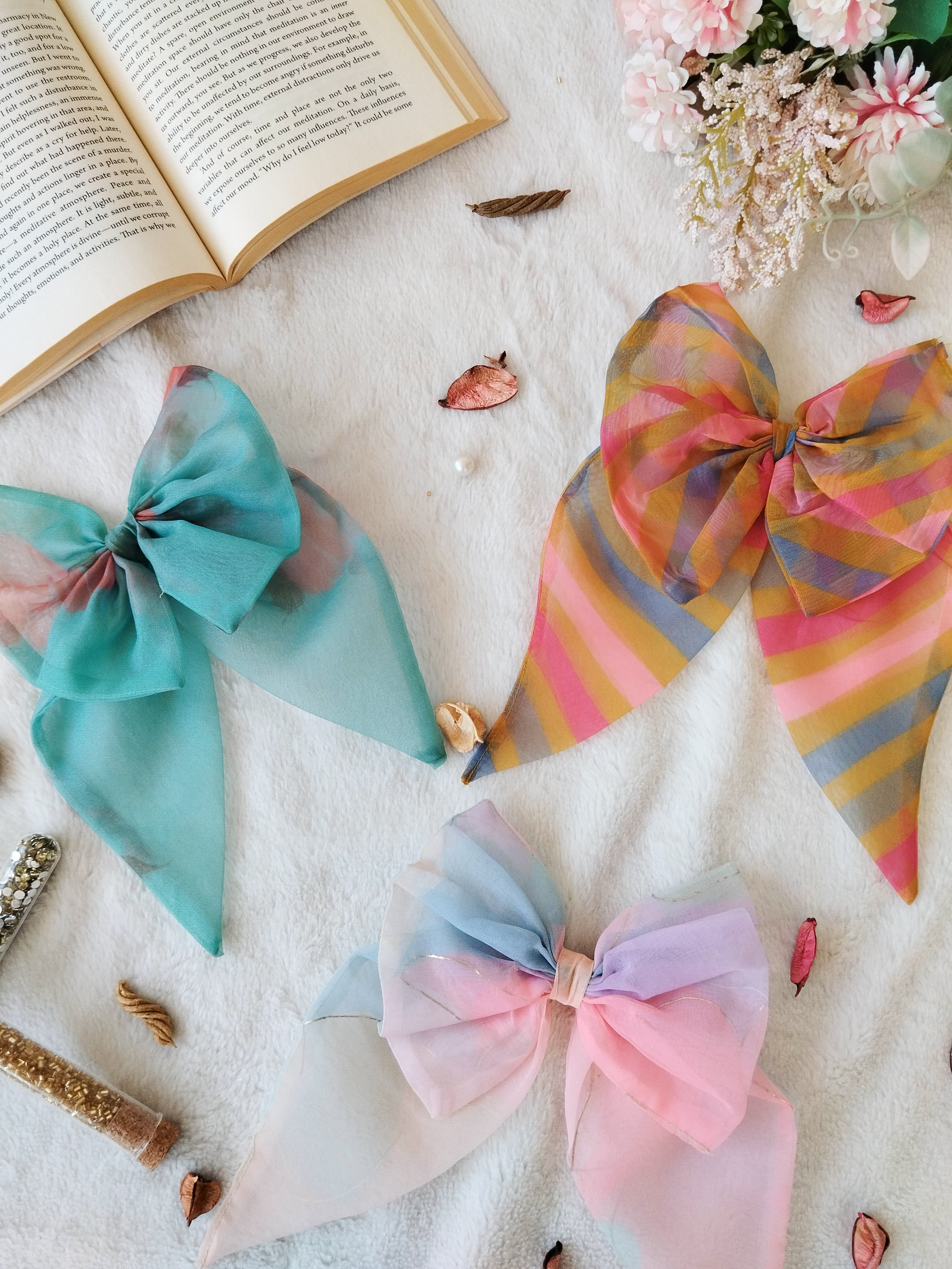 Dreamy Bows Combo - Mustard, Blue, Pastel