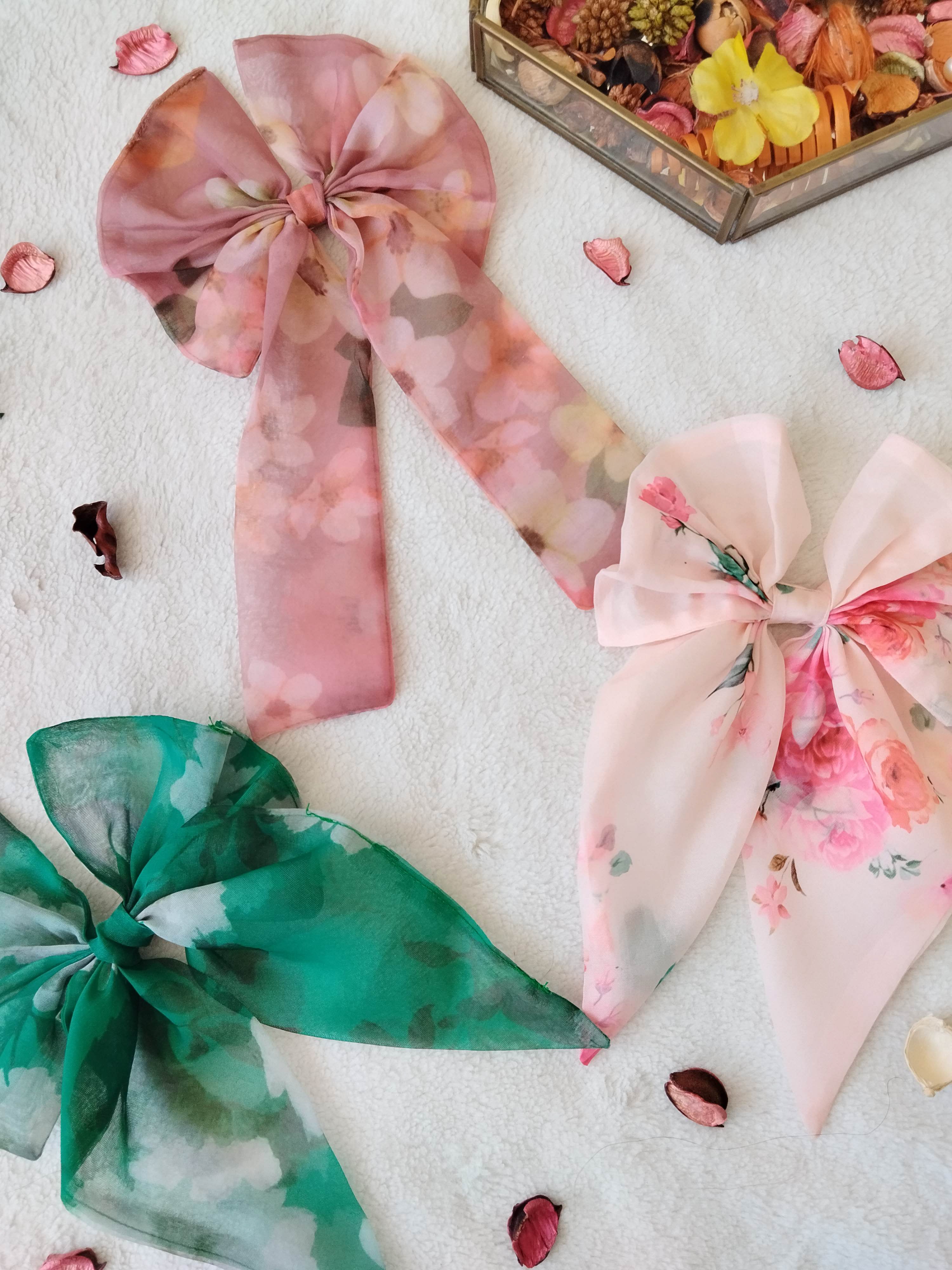 Change of Mood Bows Combo - Pastel Pink, Forest Green, Grapewine