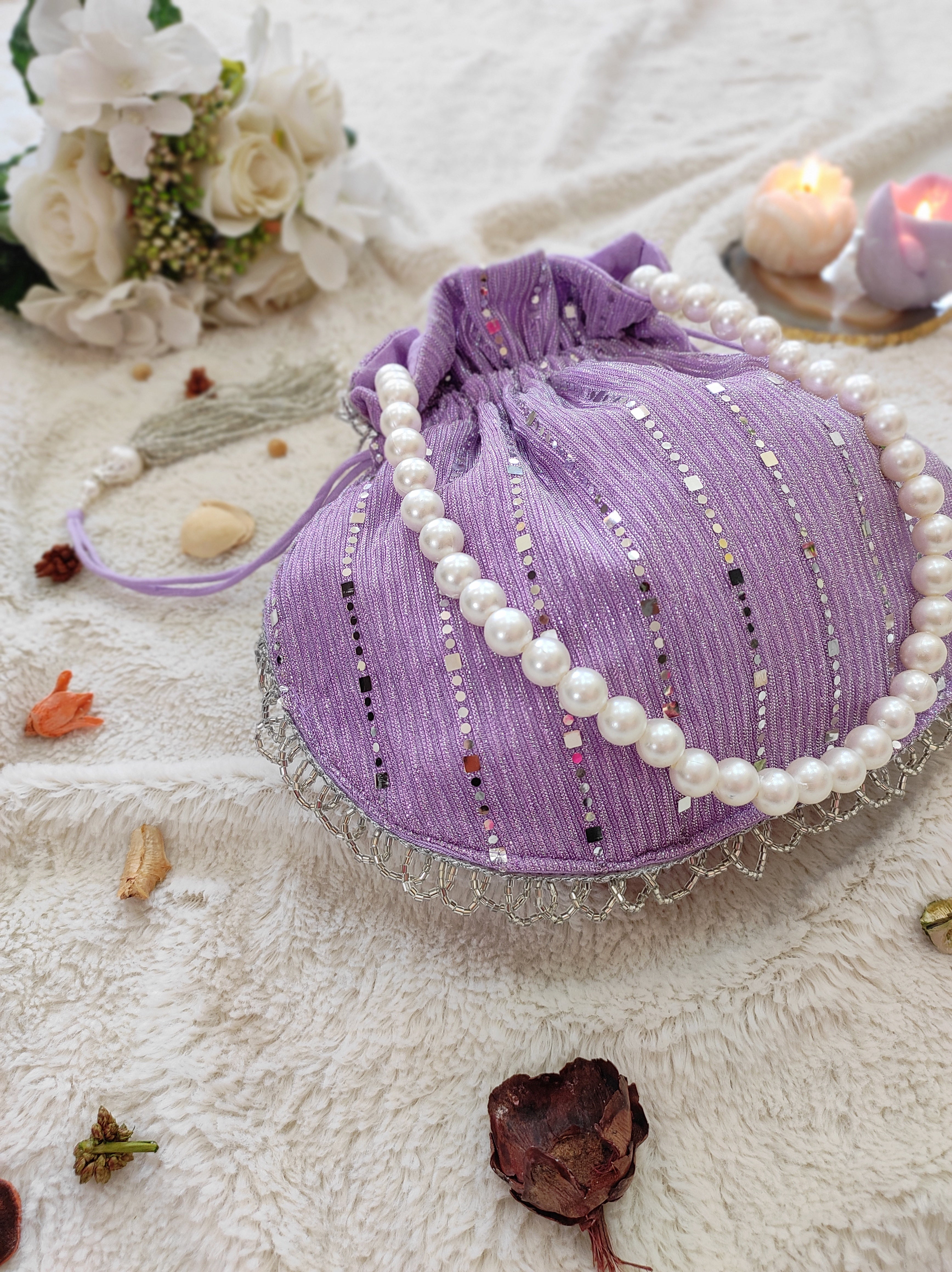 Lilac Shimmer Potli Bag