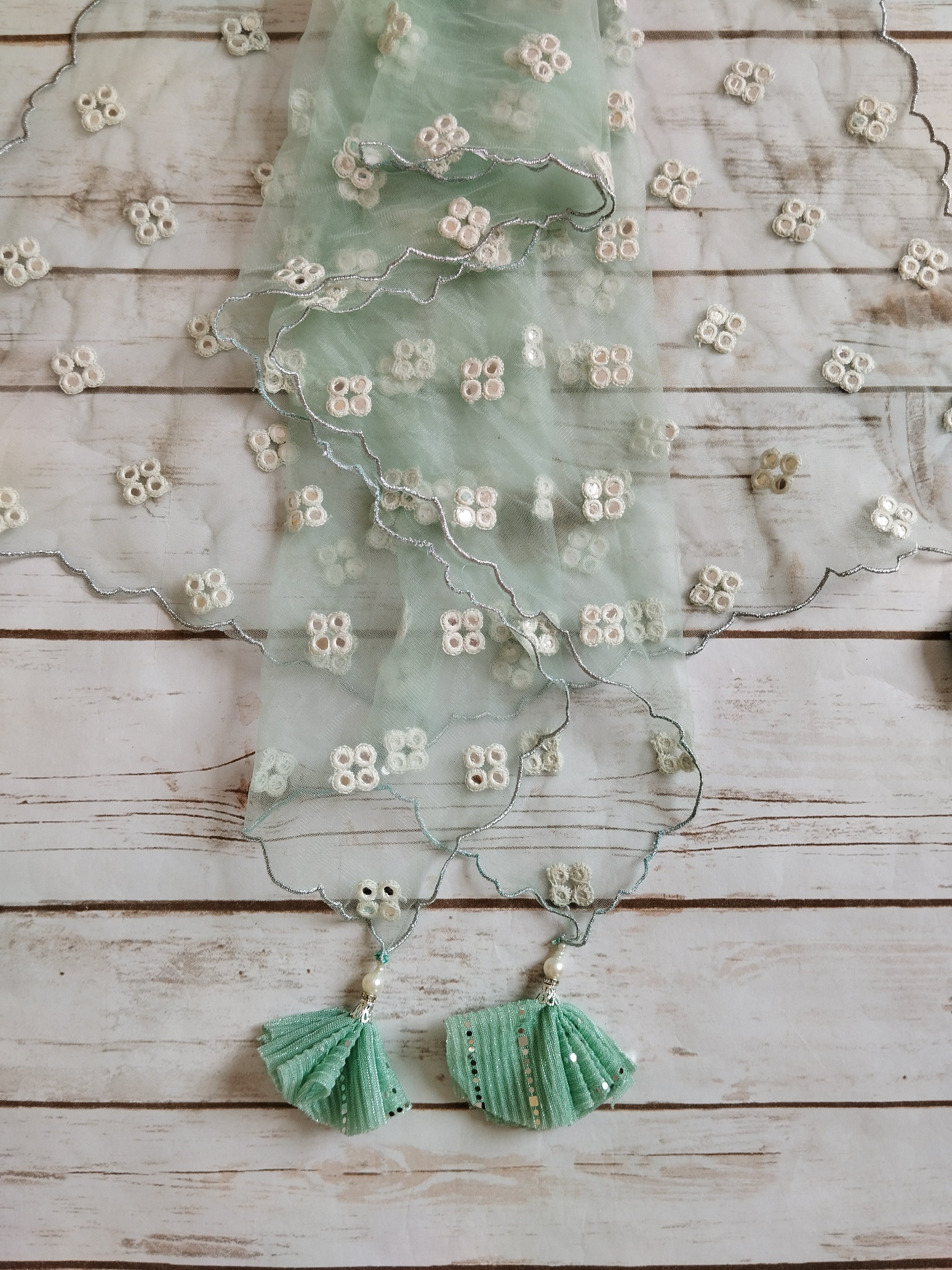 Mint Green Shimmer Kids Lehenga