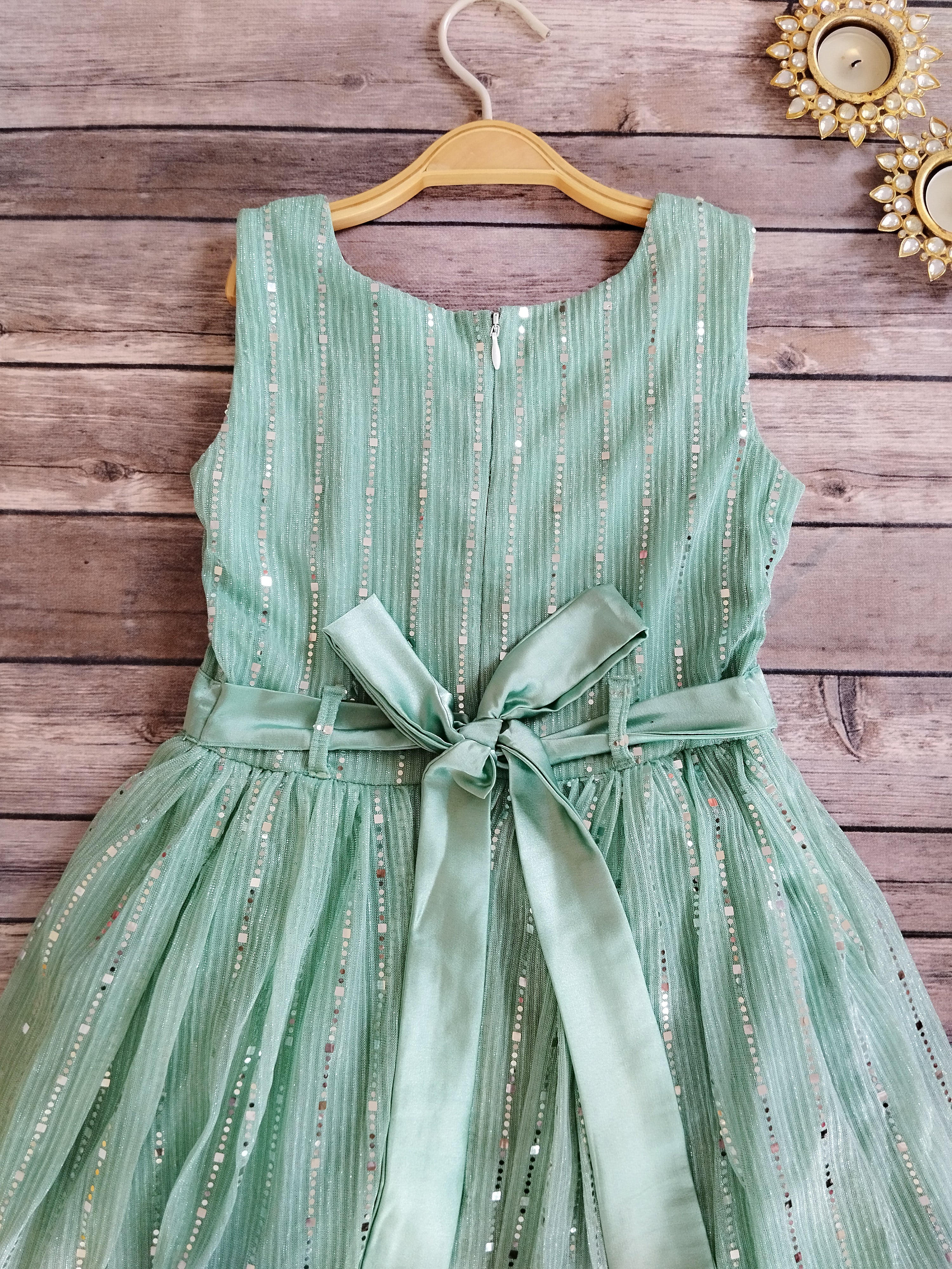 Mint Green Shimmer Kids Dress