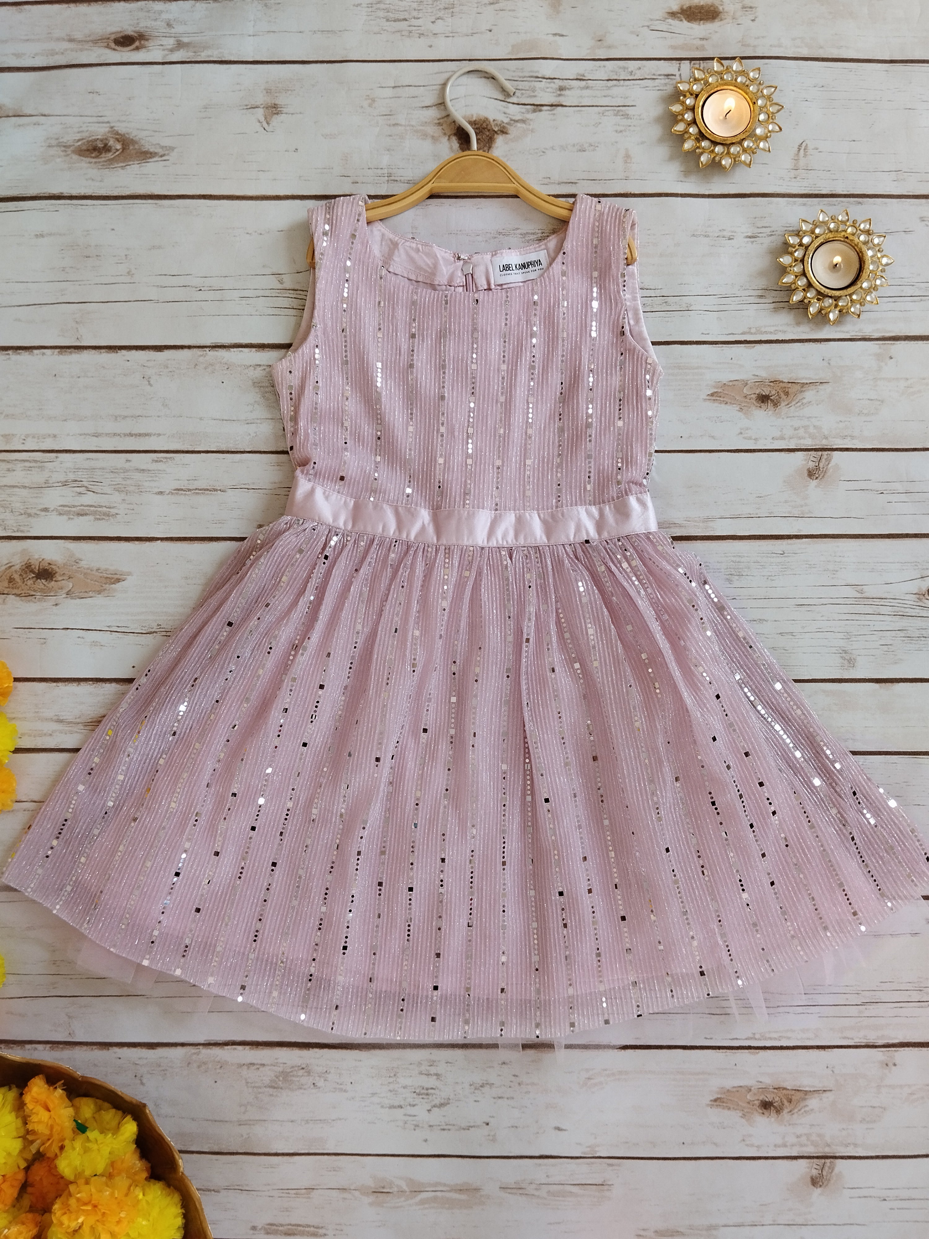 Champagne Pink Shimmer Kids Dress