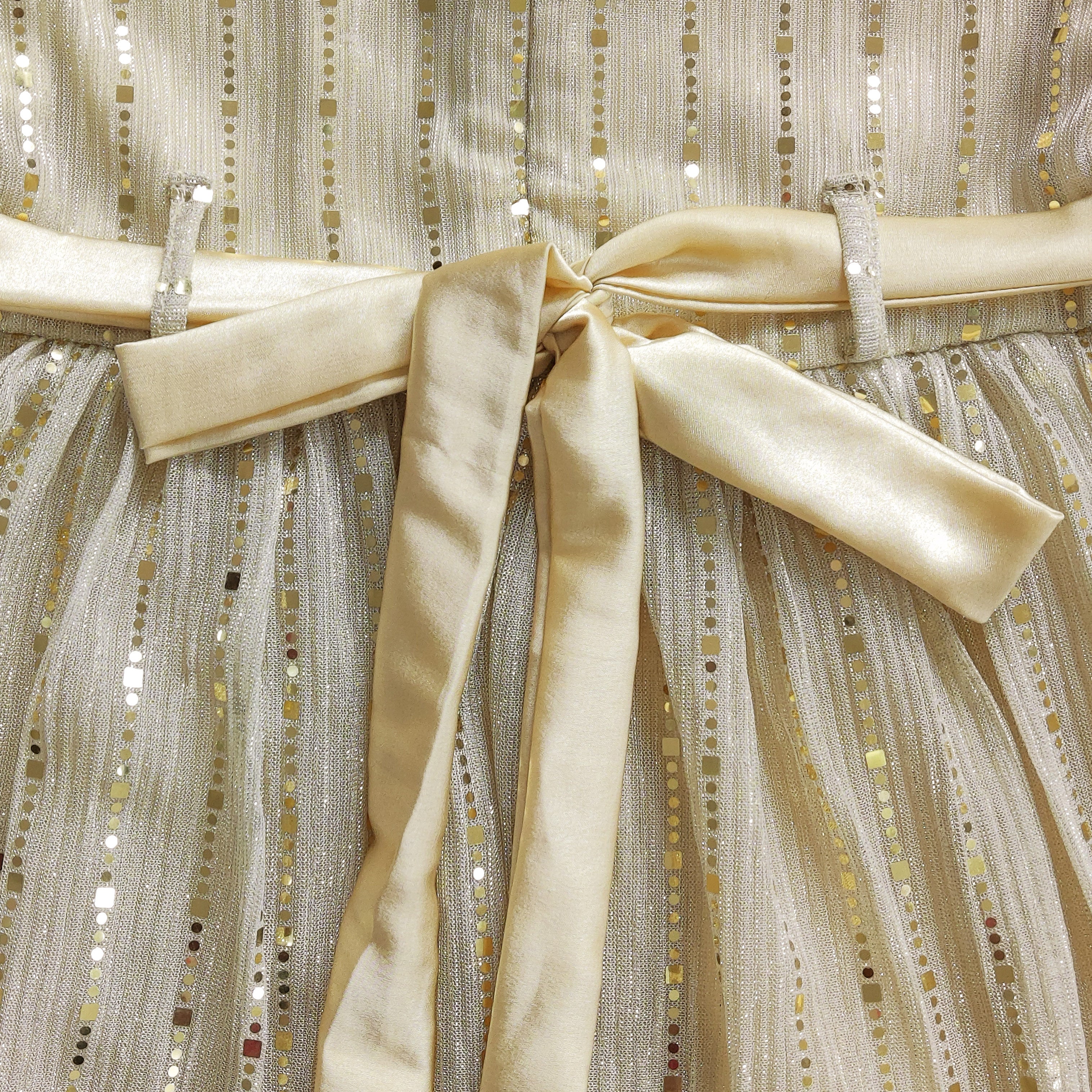 Off White Shimmer Kids Dress