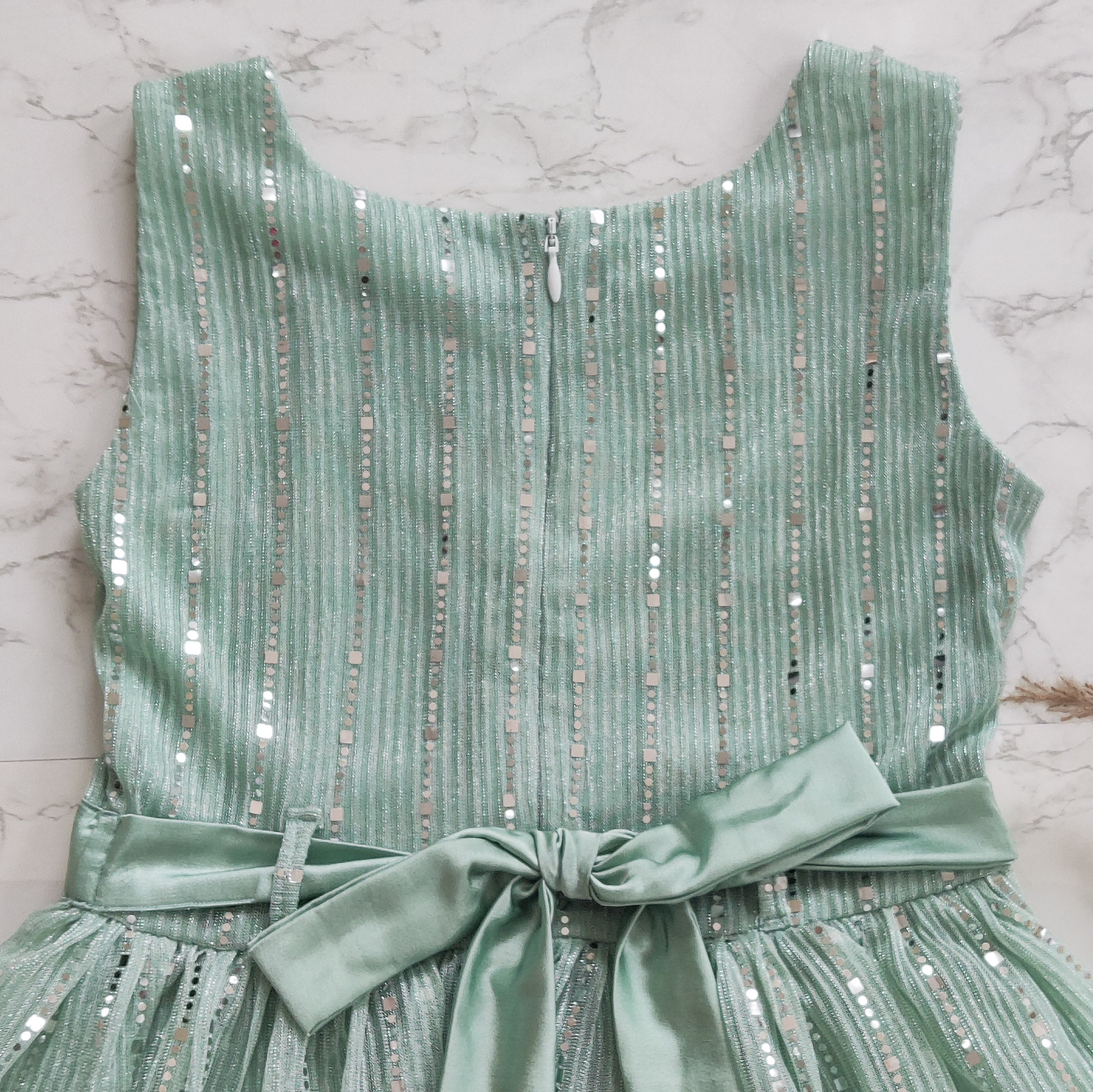 Romantic Mint Green Regency Era Embroidered Dress With Ruffle - Empire –  WonderlandByLilian