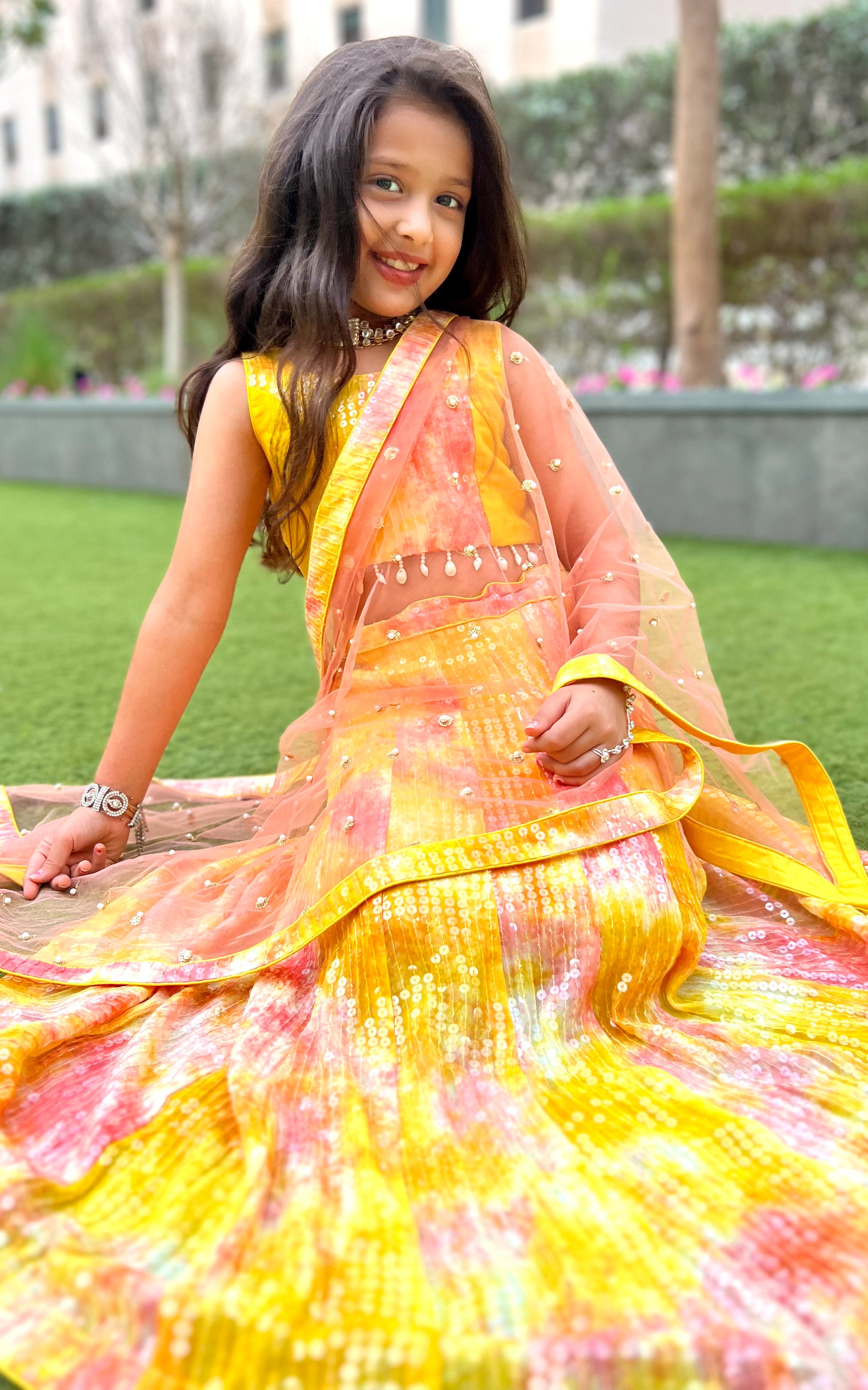 Yellow And Pink Heavy Designer Multi Embroidered Work Wedding/Festive  Special Lehenga Choli - Indian Heavy Anarkali Lehenga Gowns Sharara Sarees  Pakistani Dresses in USA/UK/Canada/UAE - IndiaBoulevard