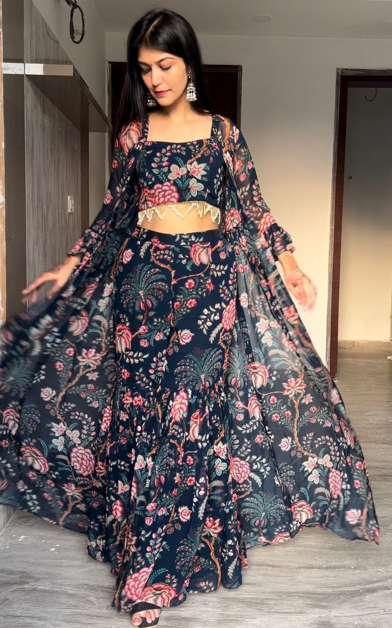 Designer Crop Top With Printed Lehenga at Rs.850/Piece in patna offer by  Rupru Fashion Pvt Ltd