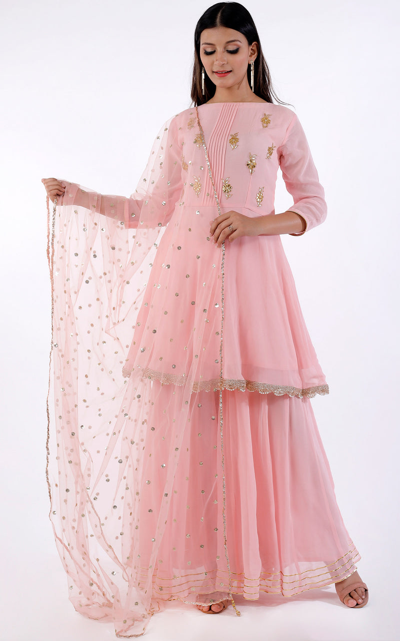 Pink Fashionable And Fancy Cotton Plain Long Frock Suit For Ladies Party  Wear at Best Price in Kolkata  M F Garments