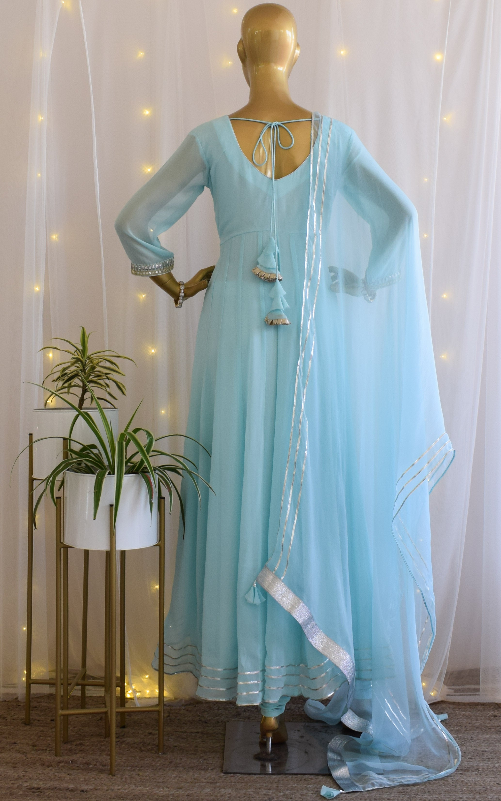 Sky store blue anarkali