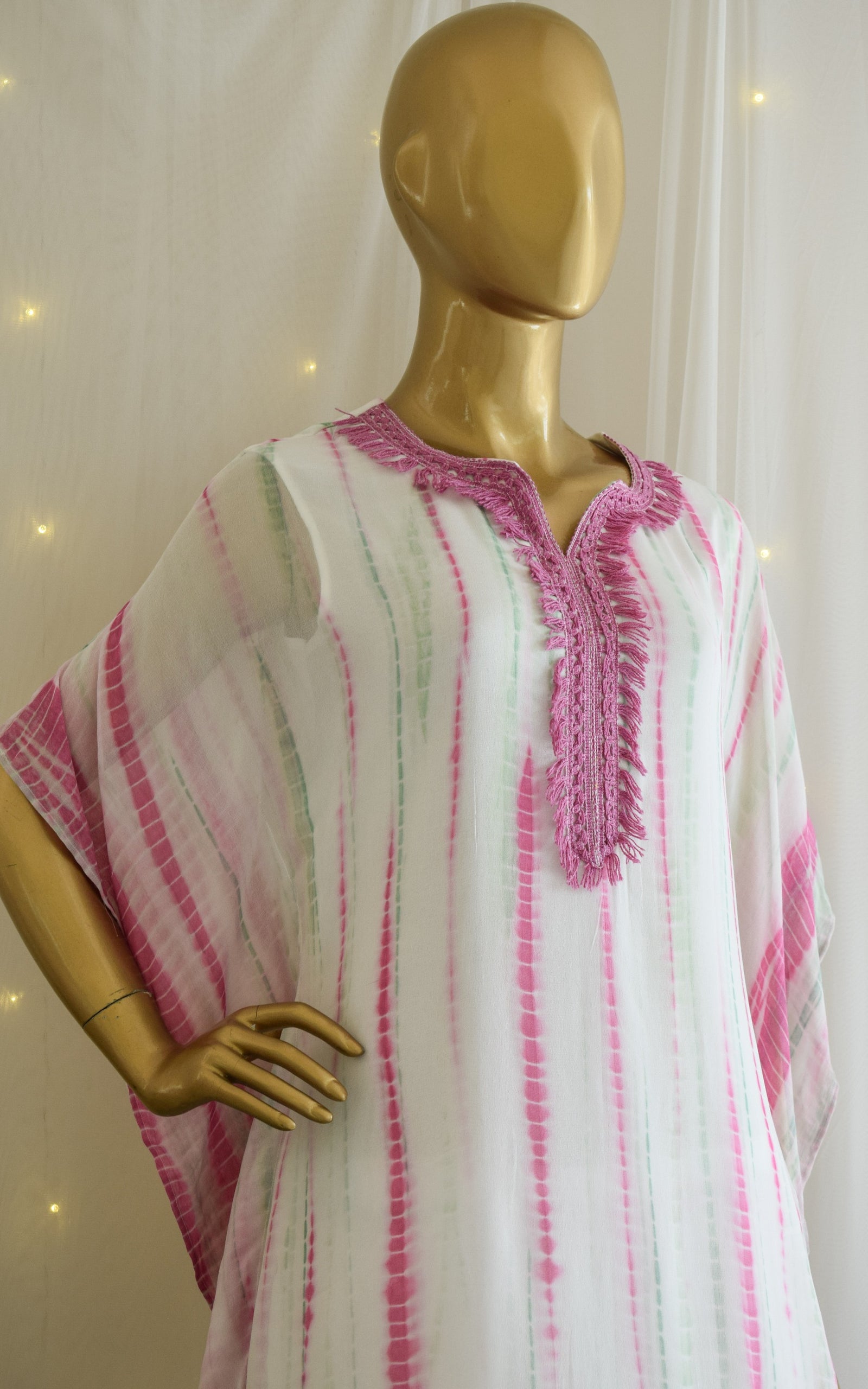 Multicolor Shibori Kaftan Co-ord Set