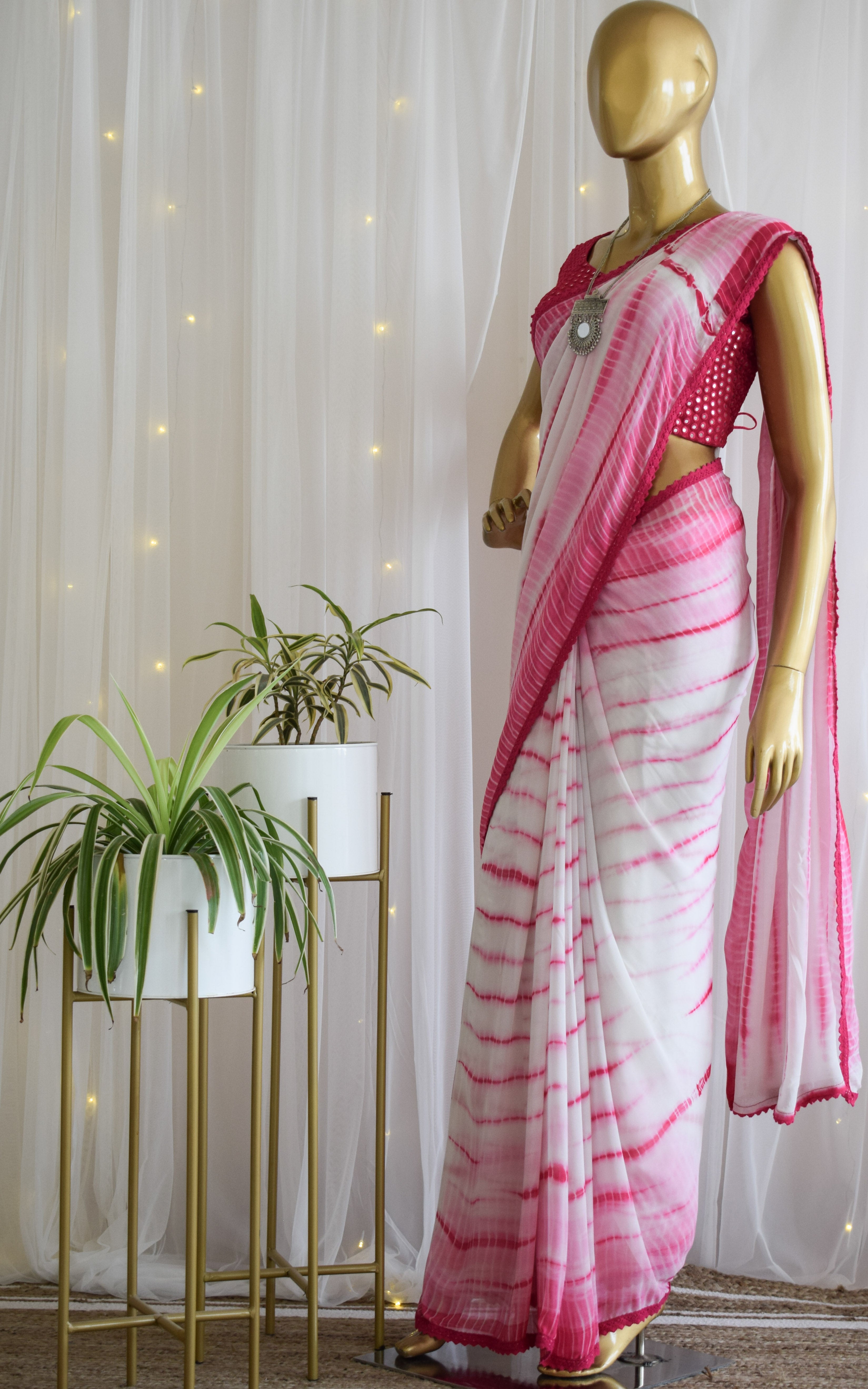 Mirror Magic: Exquisite Ready-to-Wear Sarees with Pure Georgette