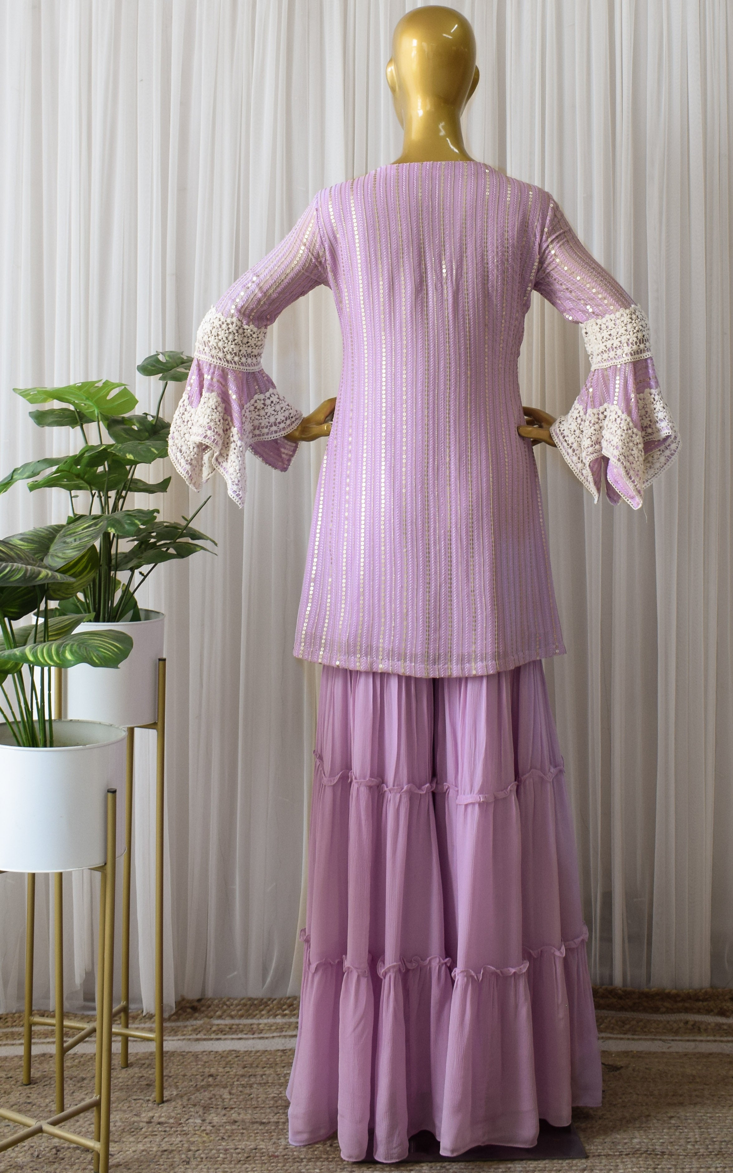 Lilac Sequin Tunic & Sharara Set