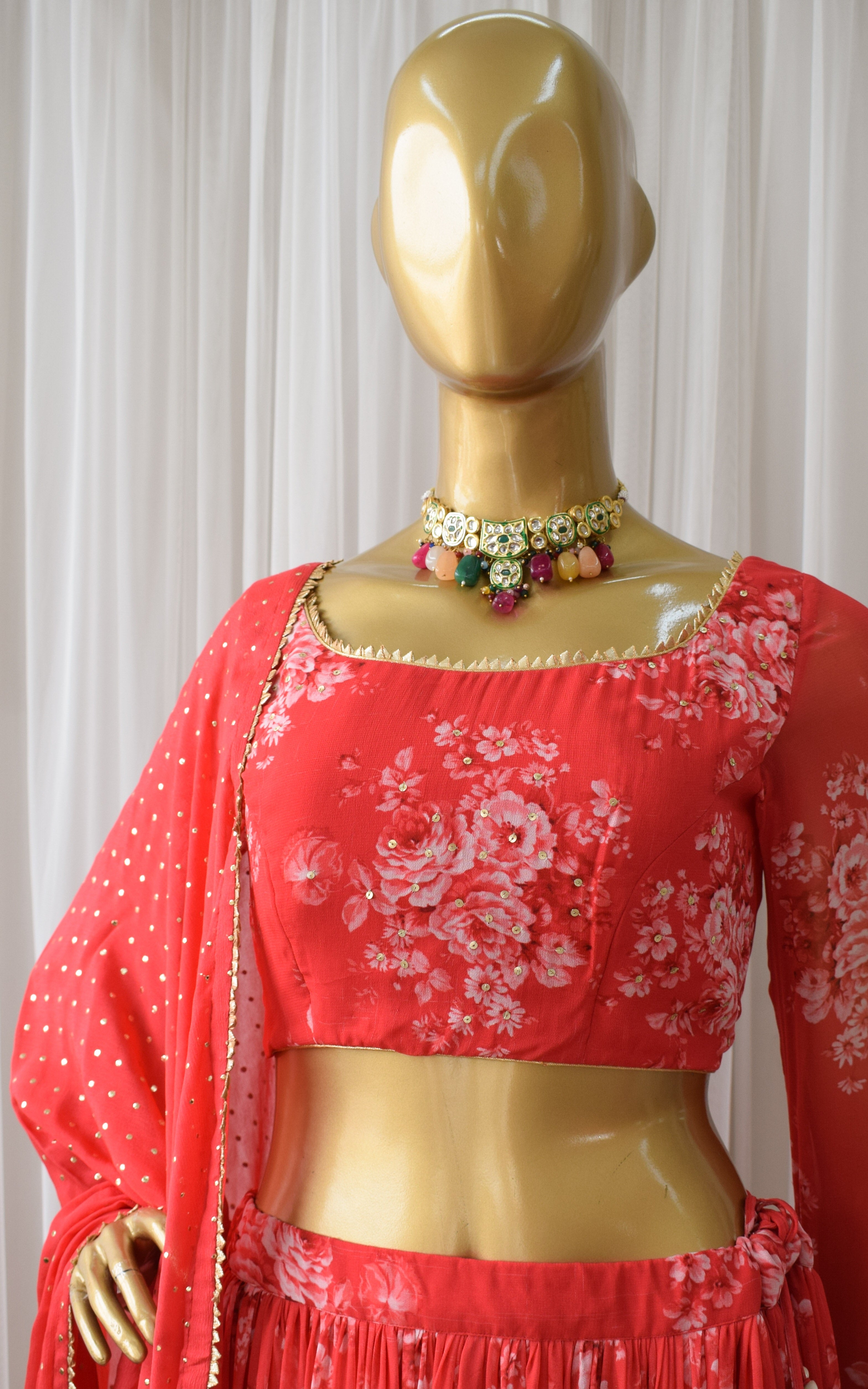 Buy Grey Modal Silk Embroidered Floral Motif Mandarin Top And Lehenga Set  For Women by Shikha and Srishti Design Online at Aza Fashions.