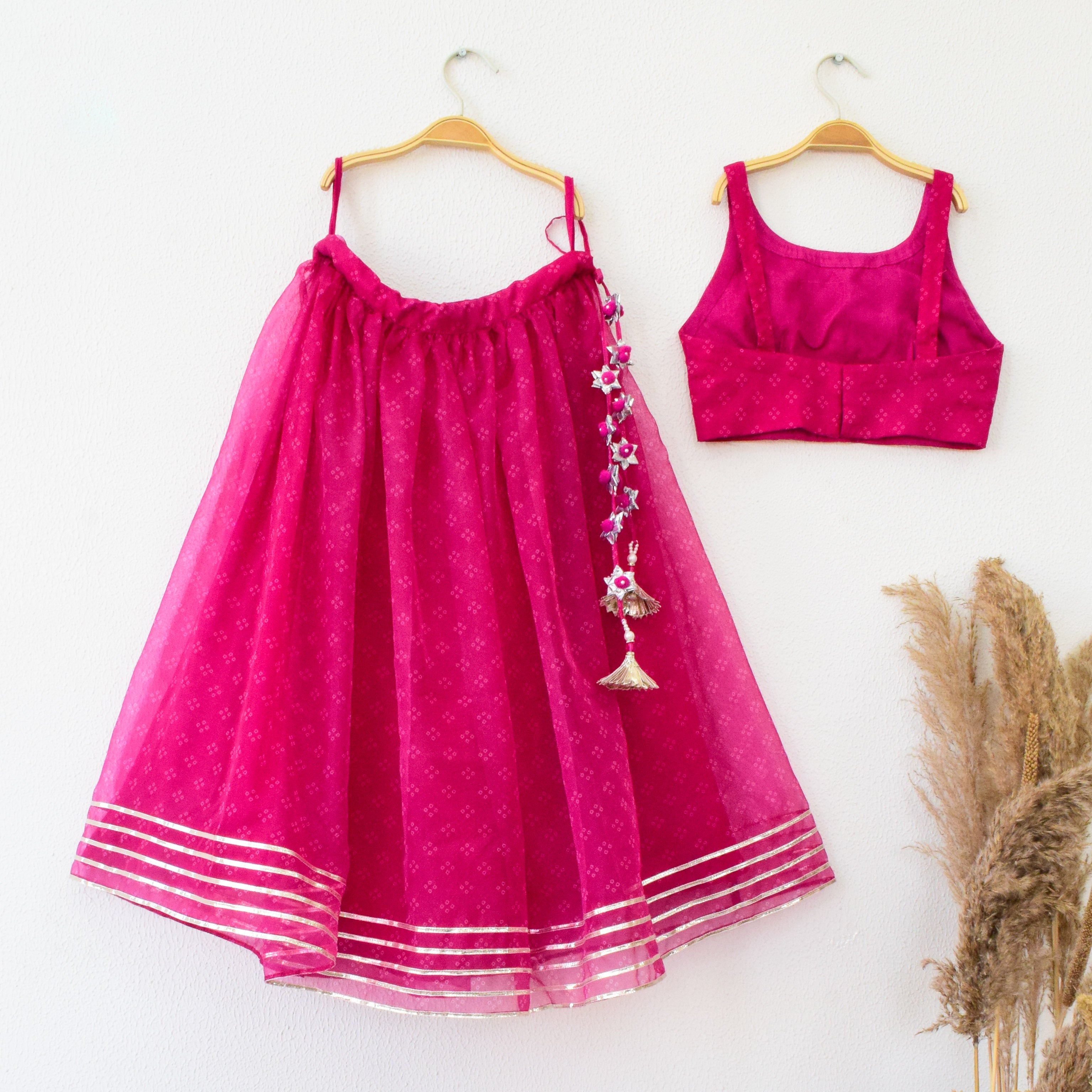 Buy Baby Pink Mirrorwork Panelled Lehenga Choli Online- Kreeva