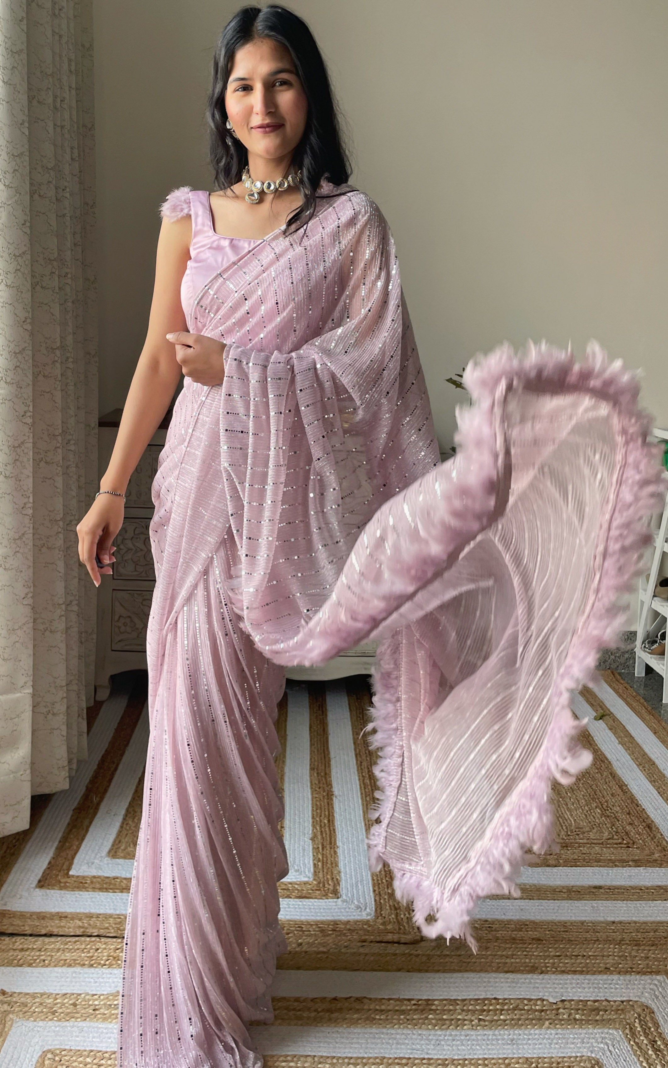 Fox Tail Shimmer Saree – Namrata Joshipura Online